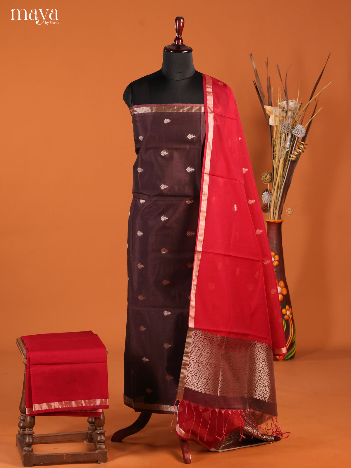 MDH02108-Semi silkcotton salwar unstitch
