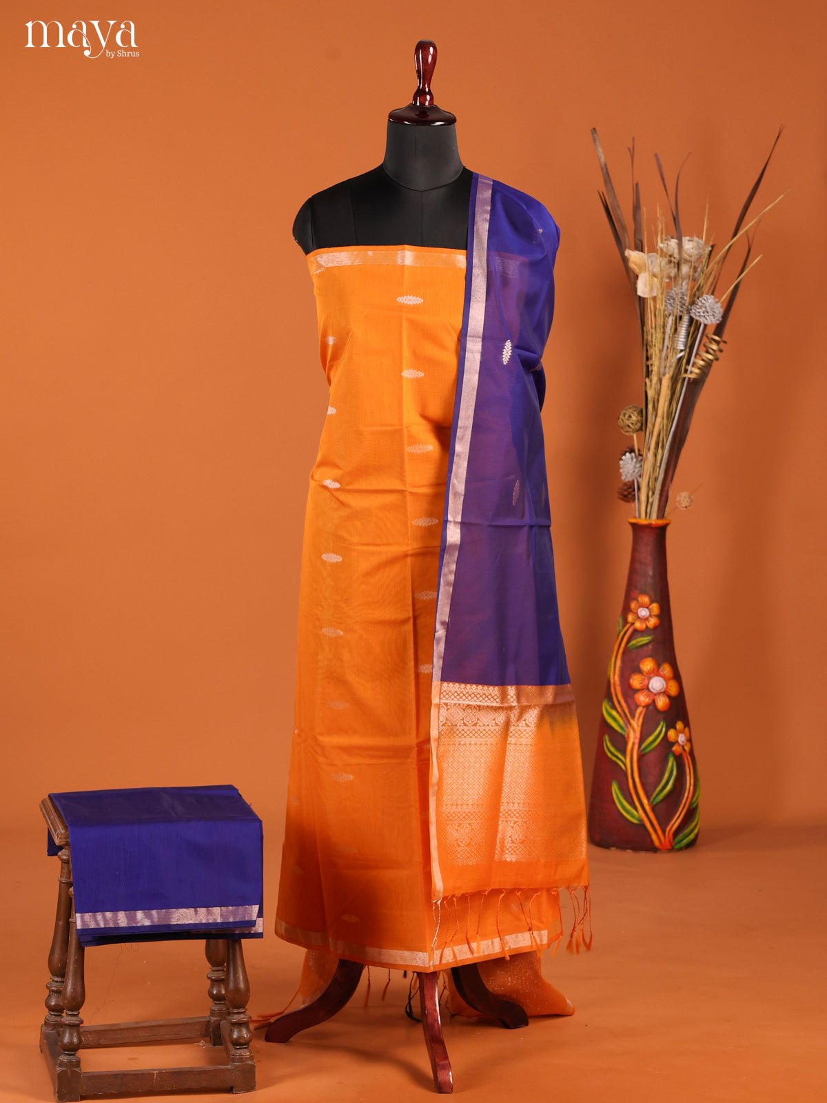 MDH02115-Semi silkcotton salwar unstitch