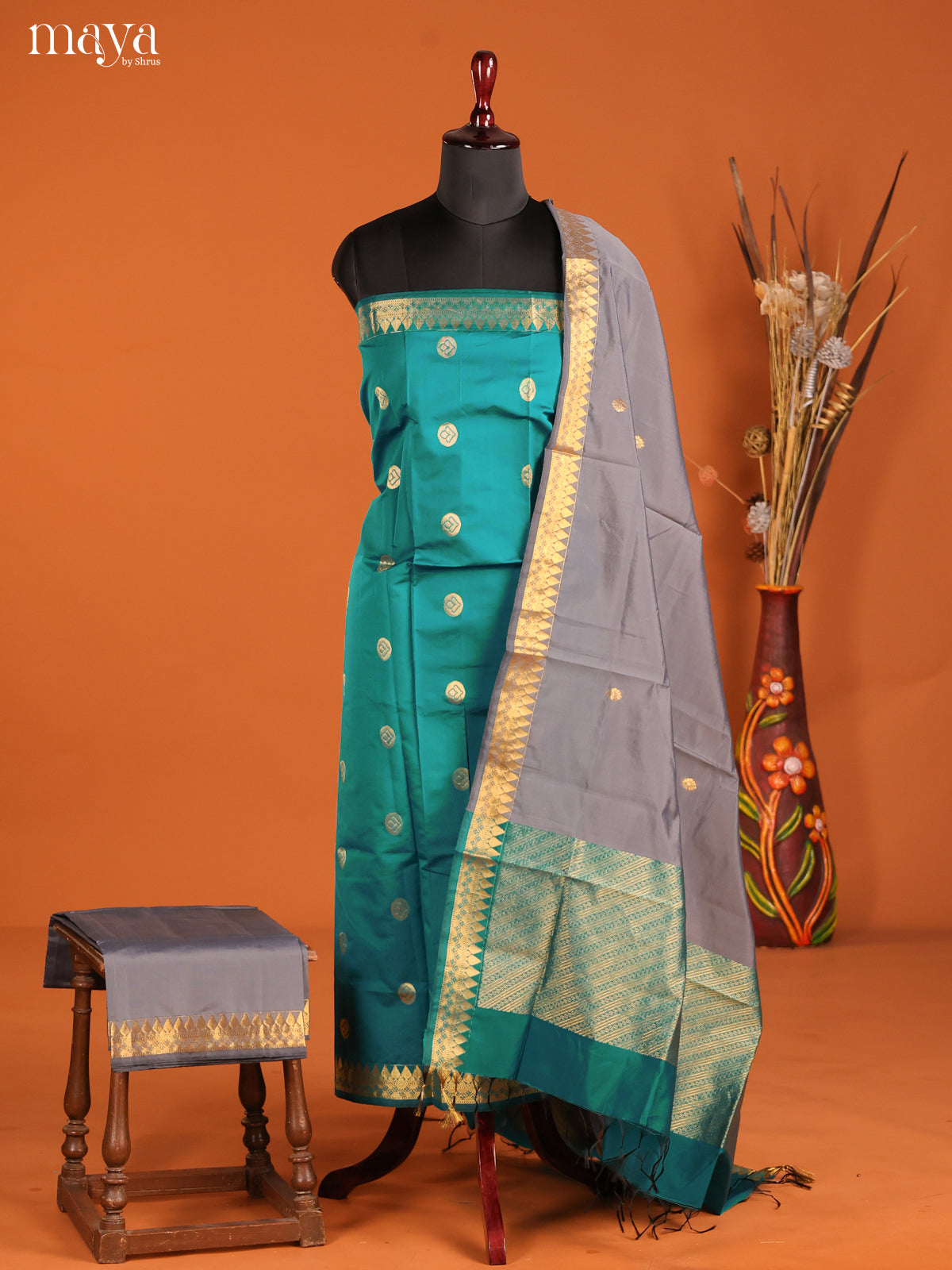 MDH05007-semi softsilk salwar Unstitch