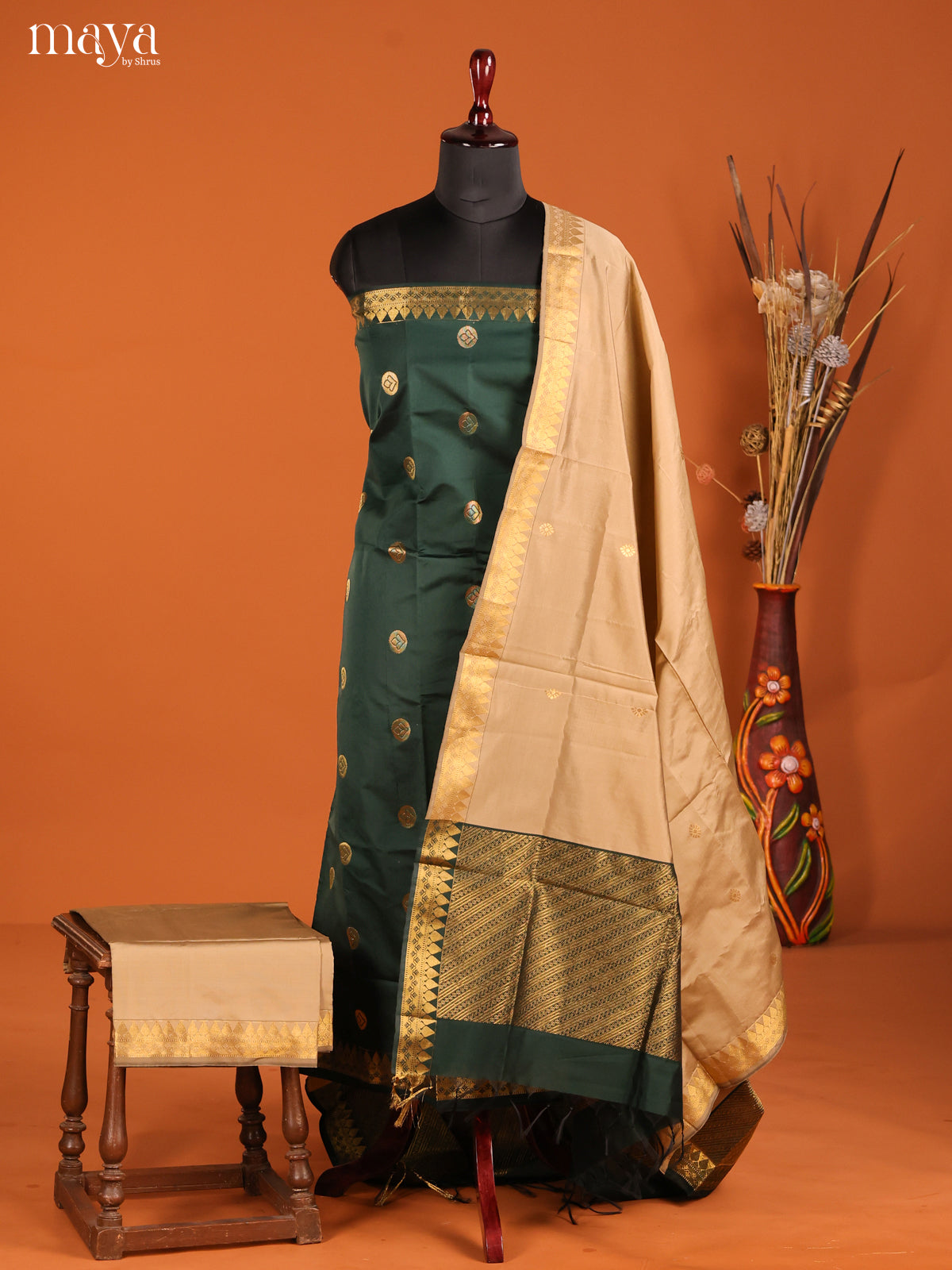 MDH05011-semi softsilk salwar Unstitch