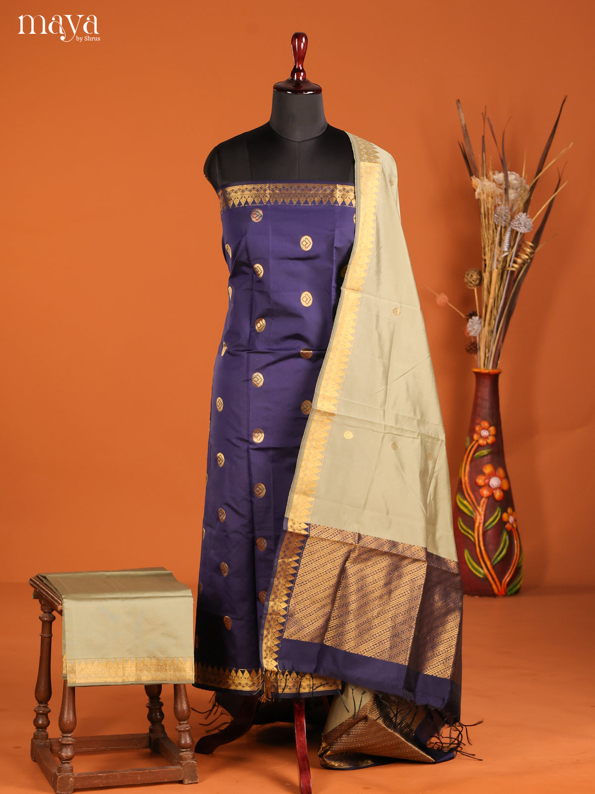 MDH05038-semi softsilk salwar Unstitch