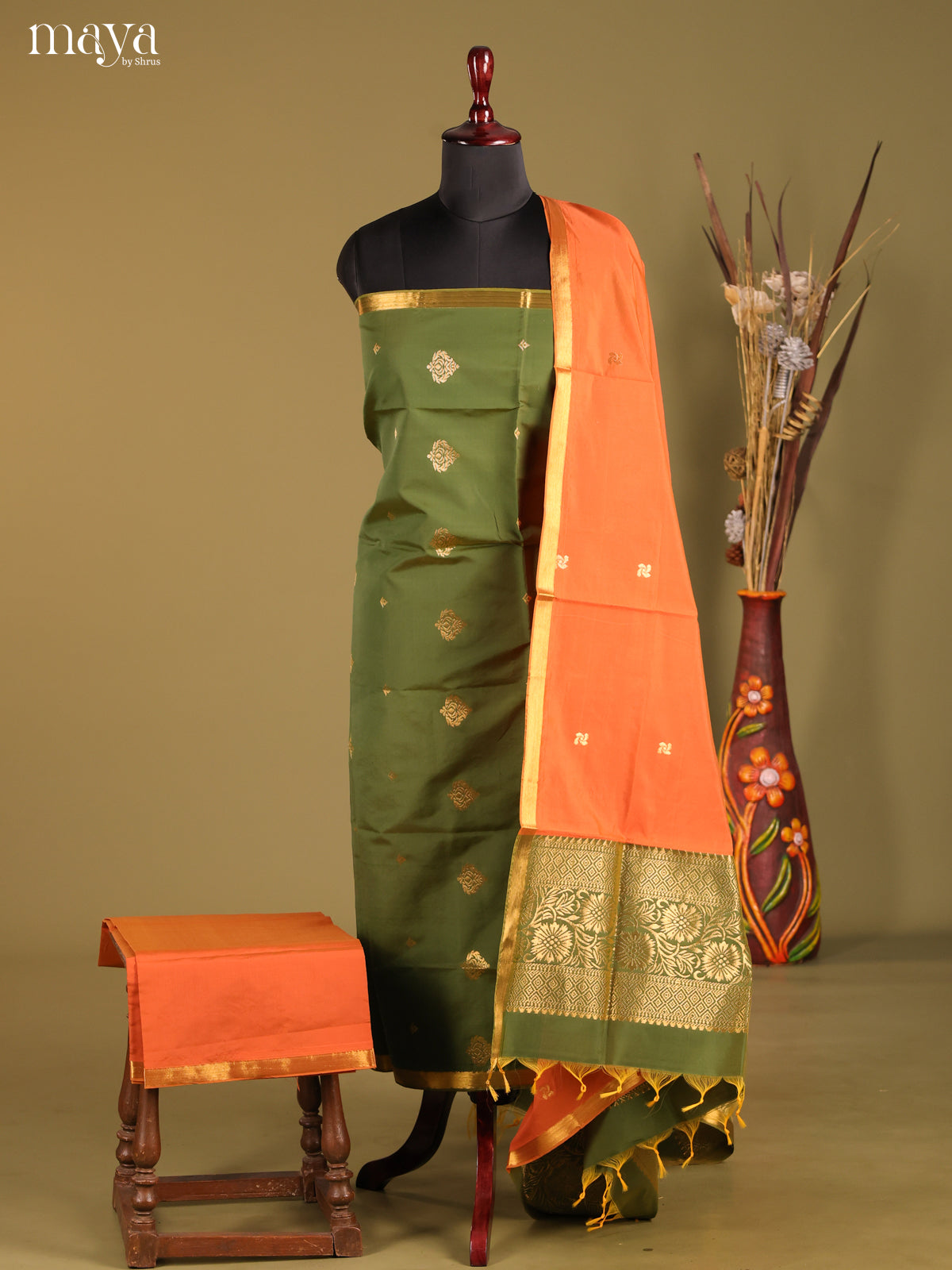 MDH05092-semi softsilk salwar Unstitch