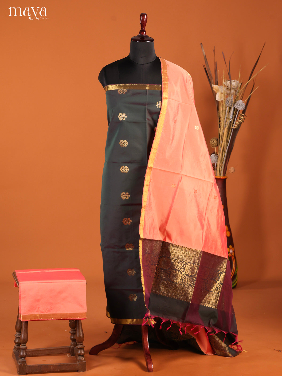 MDH05093-semi softsilk salwar Unstitch