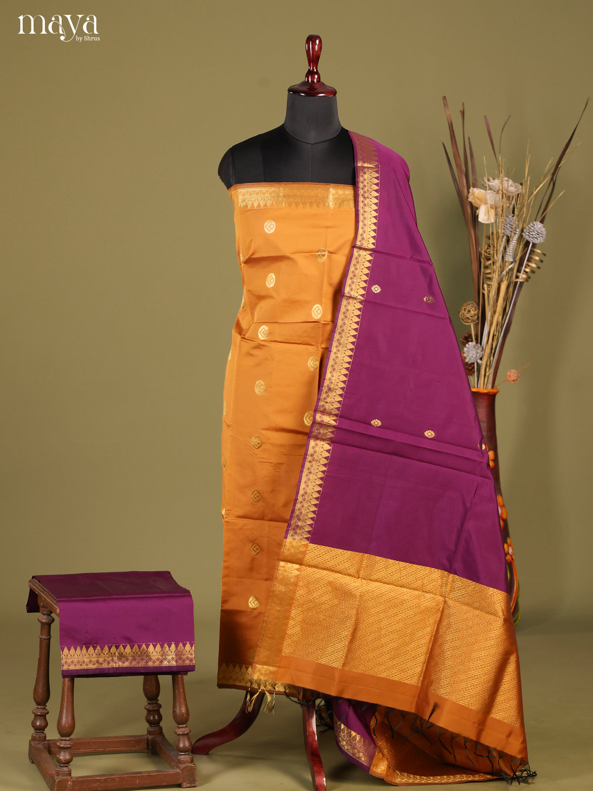 MDH05097-semi softsilk salwar Unstitch