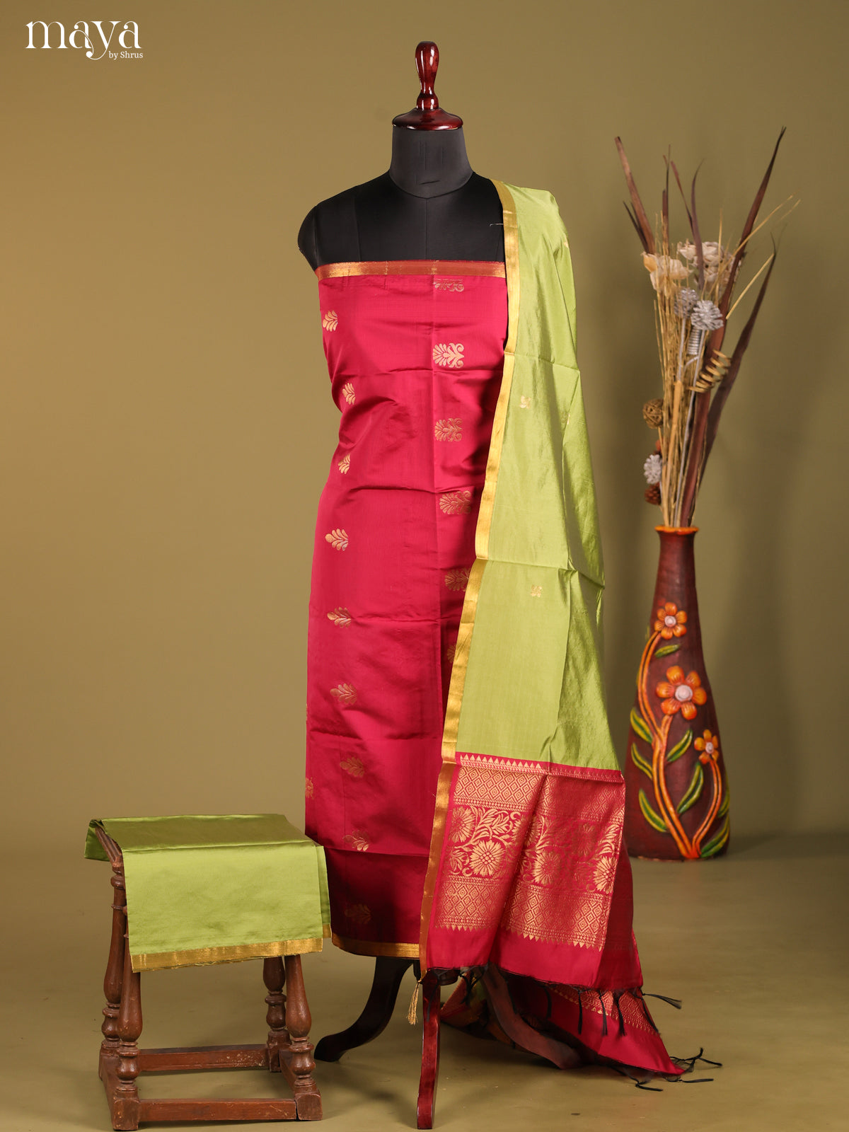 MDH05119-semi softsilk salwar Unstitch