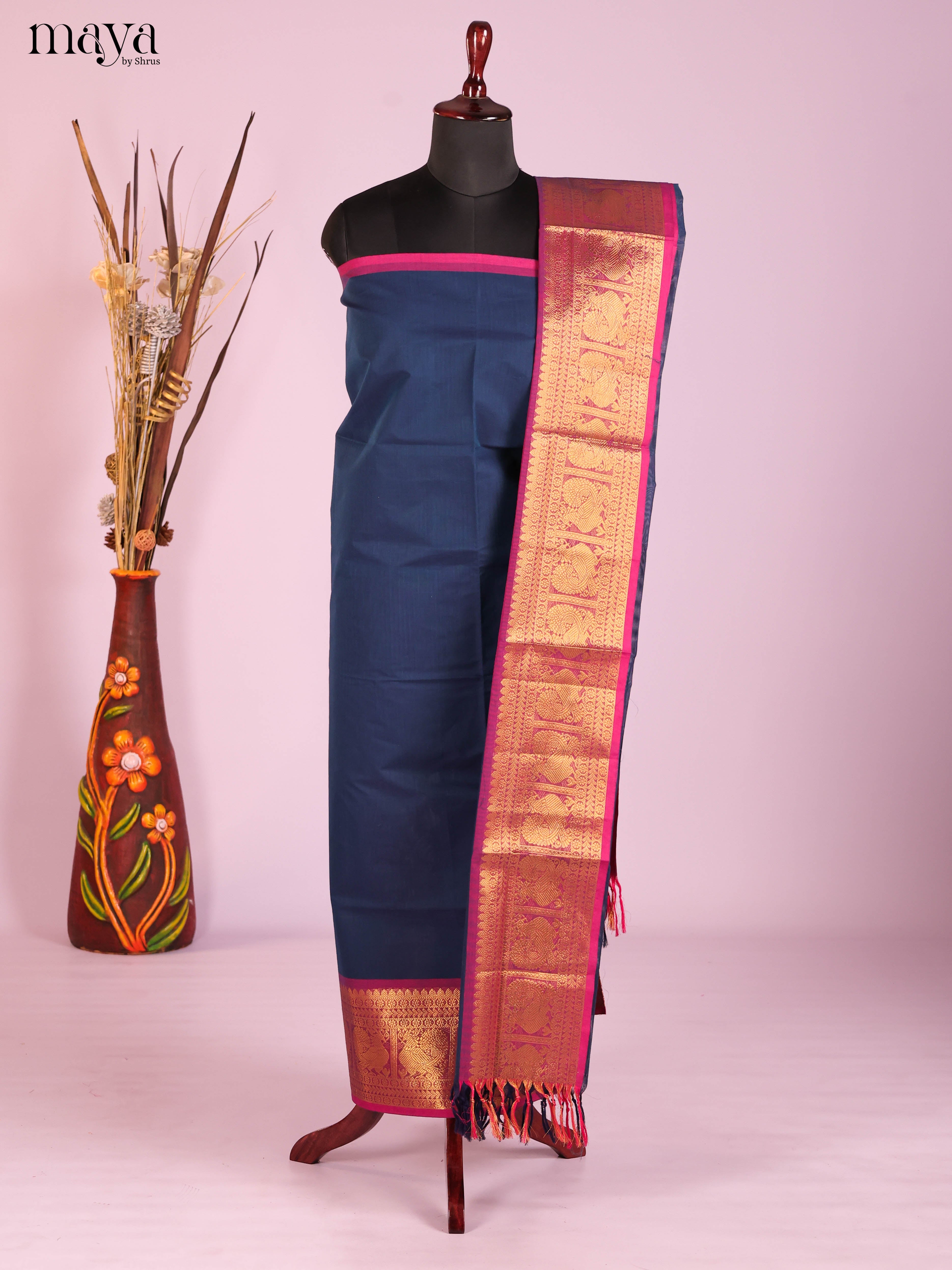 MDH07006-chettinad top & dupatta combo