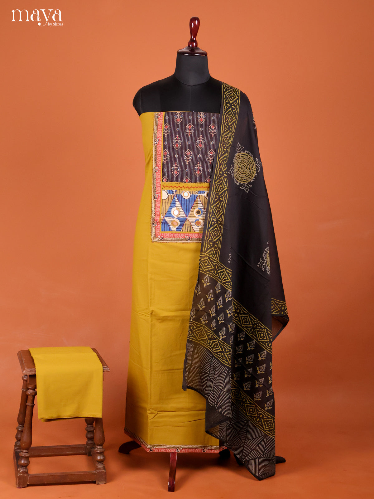MDI02046-Ajrakh Salwar Unstitch