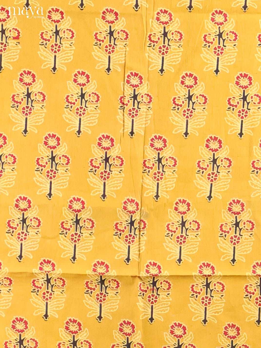 Yellow & Cream-Ajrakh Salwar Unstitch