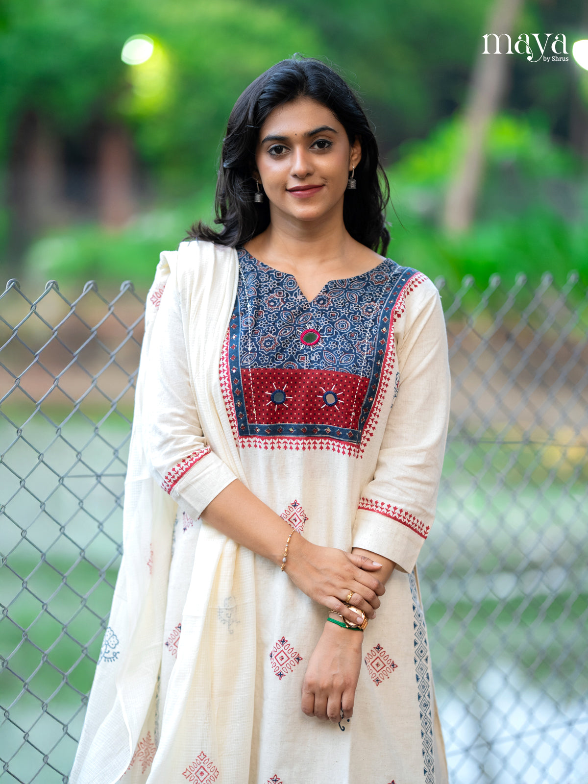 Off-white Readymade Salwar with Printed Design-mdj03030