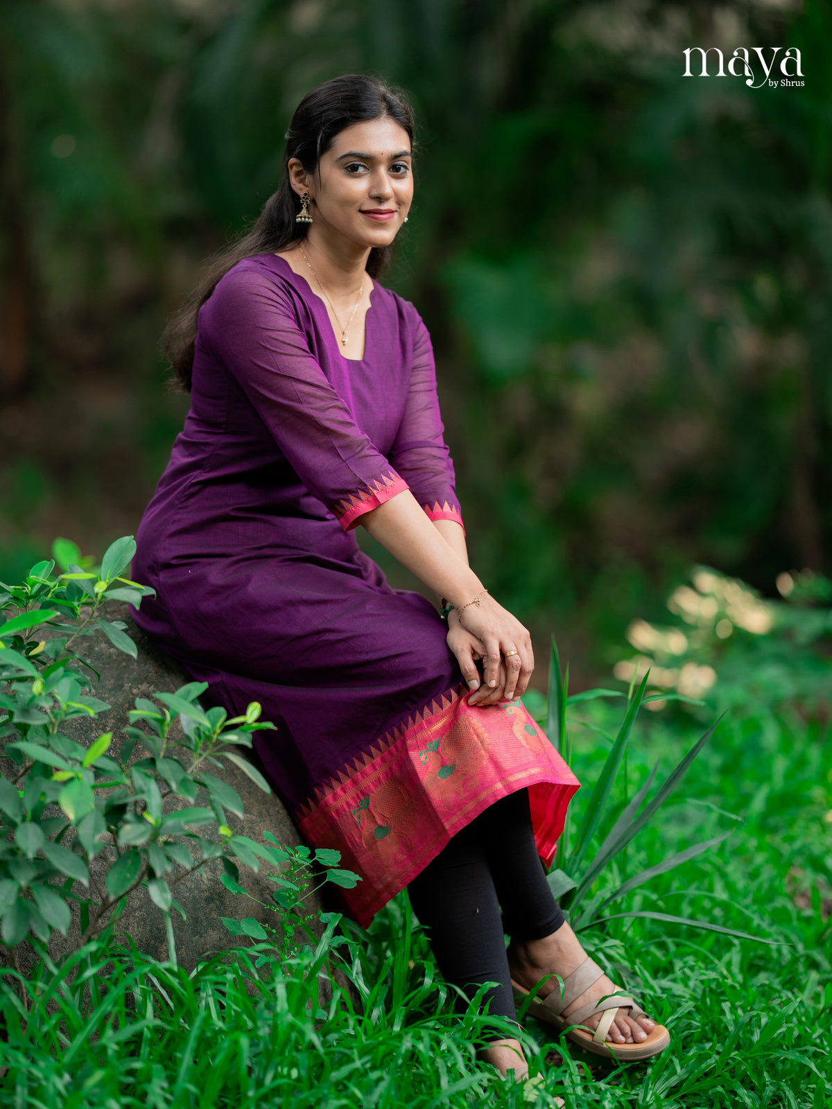 Purple & Pink -Chettinad Cotton Readymade Kurti