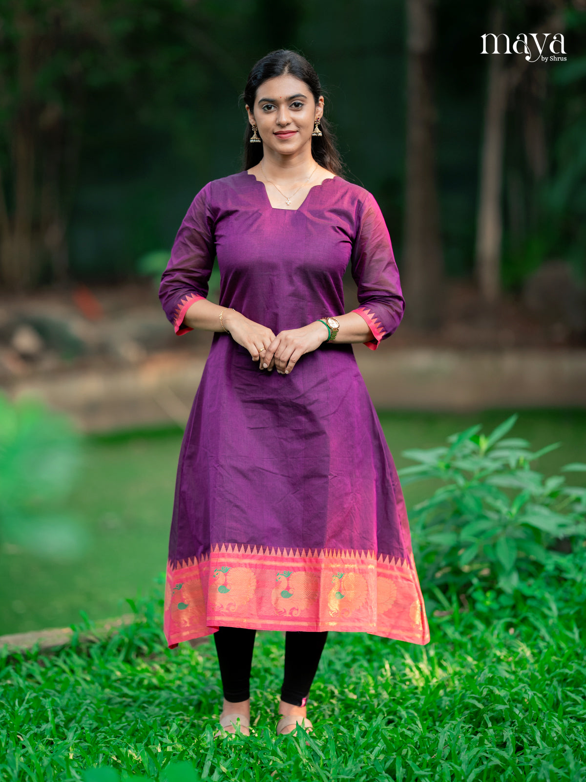 Purple & Pink -Chettinad Cotton Readymade Kurti