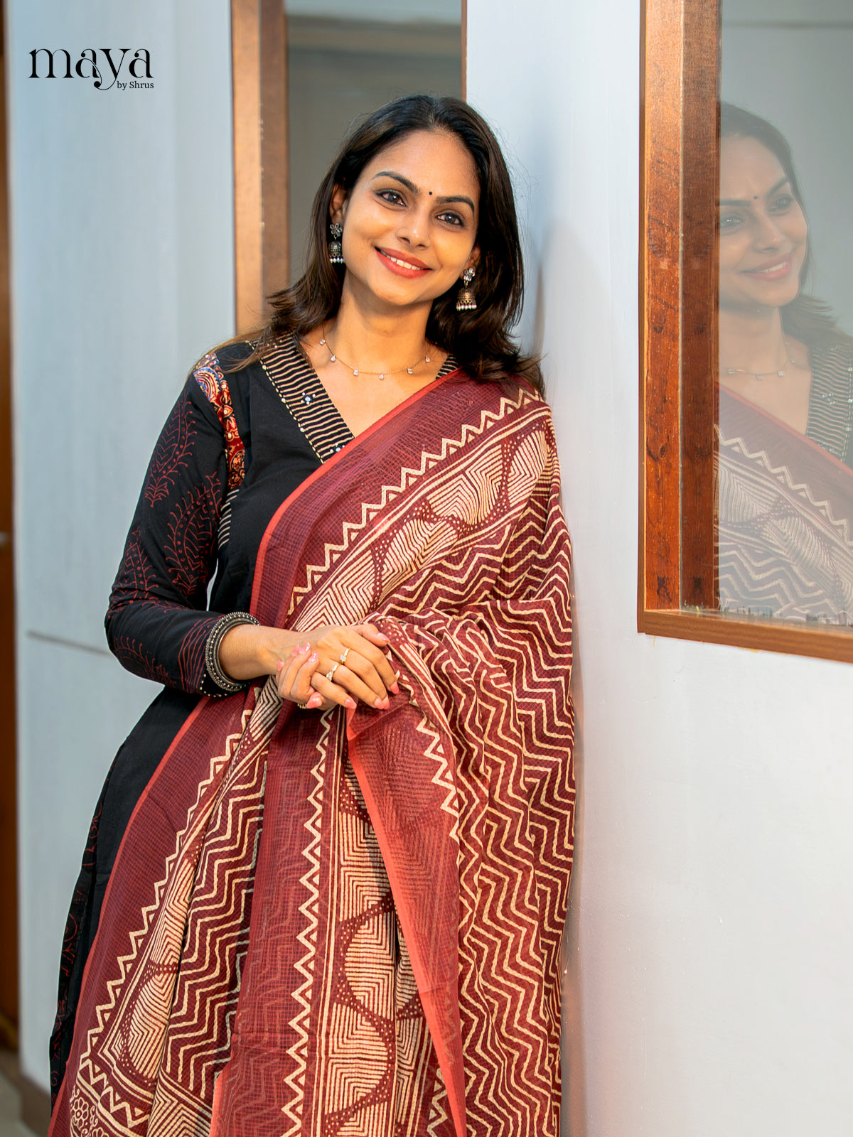 black Readymade Salwar with Printed Design-mdj16009