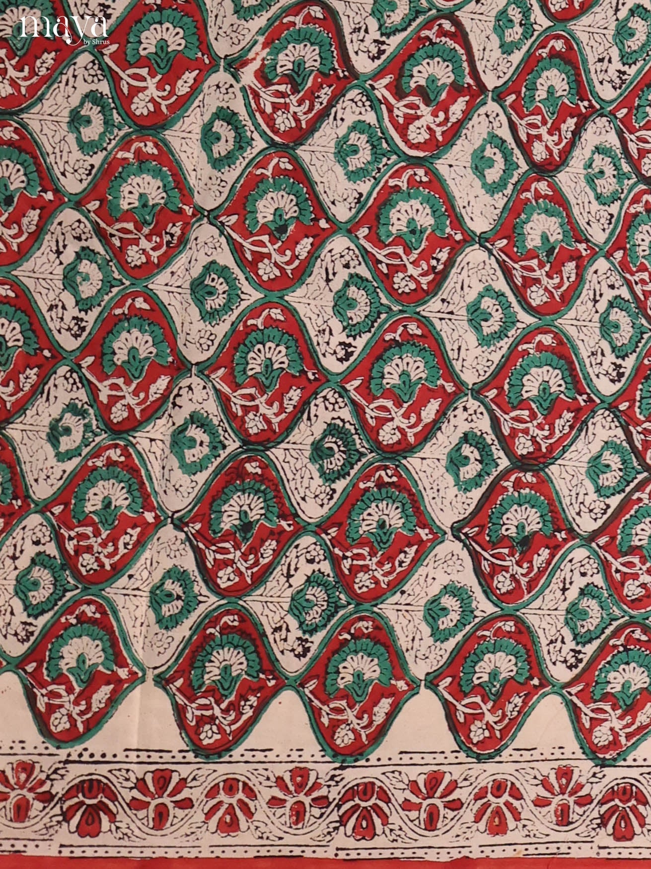 Cream & Red -Cotton salwar