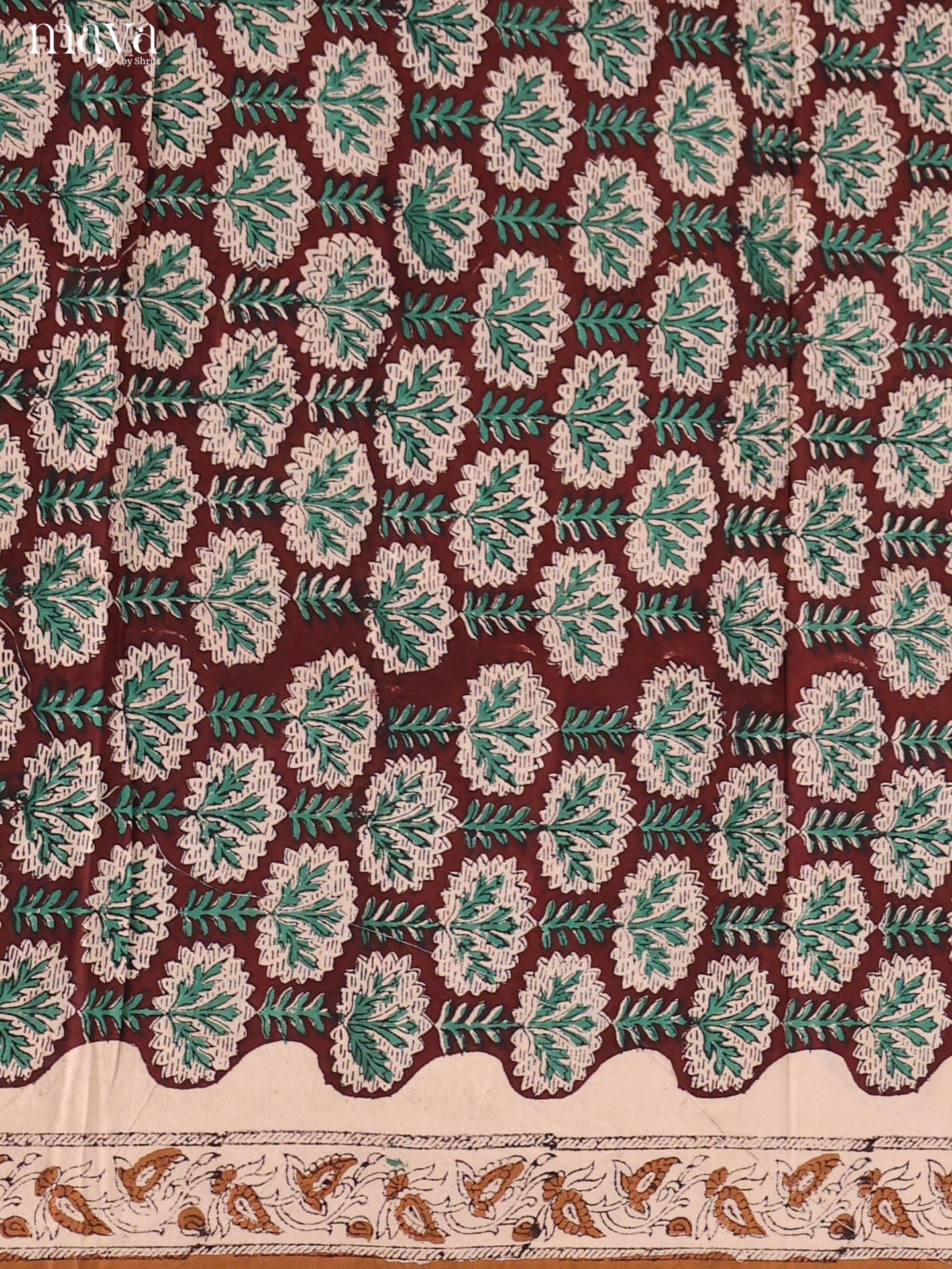 Brown & Green-Cotton salwar