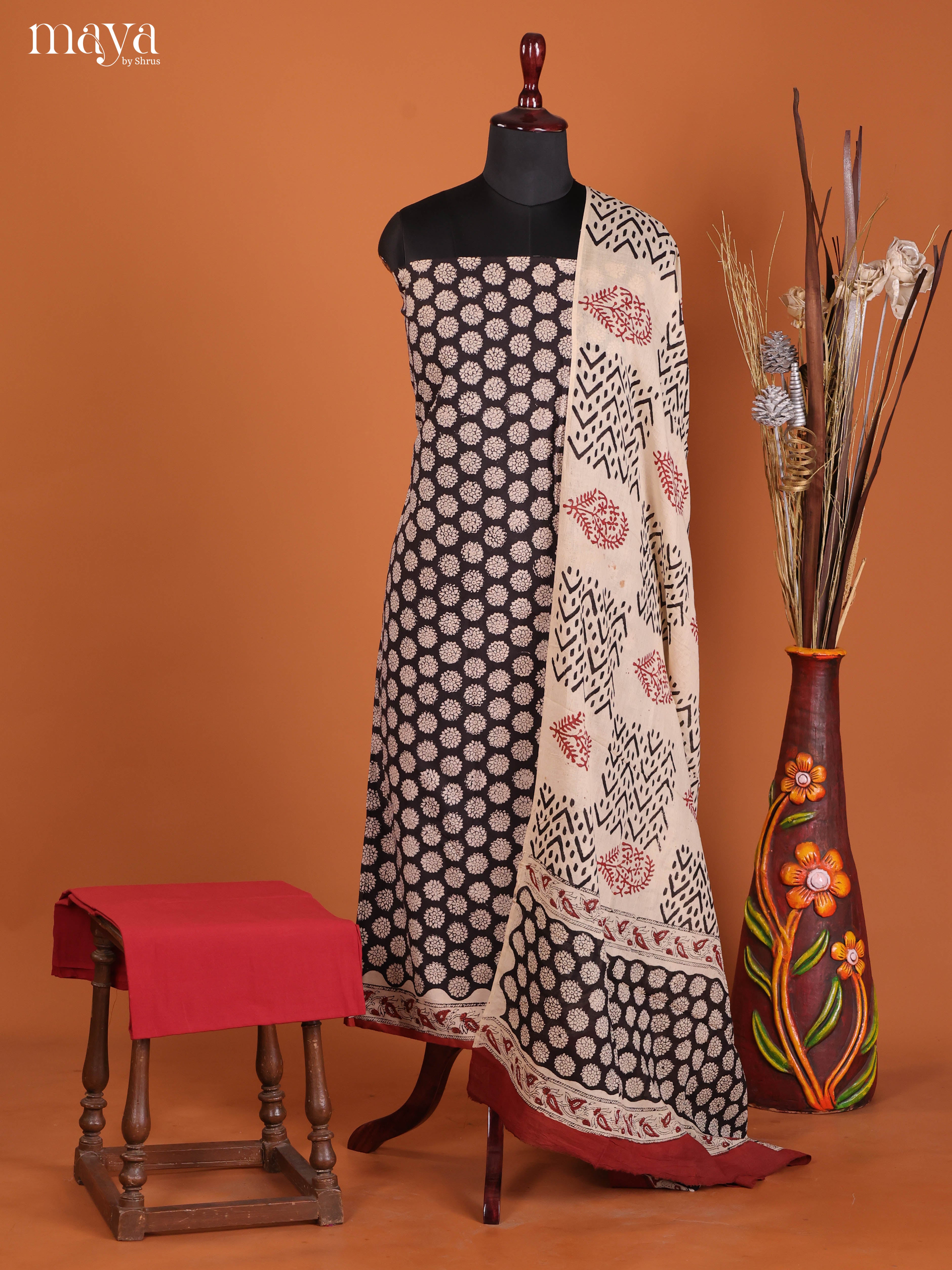 Black & Red -Cotton salwar