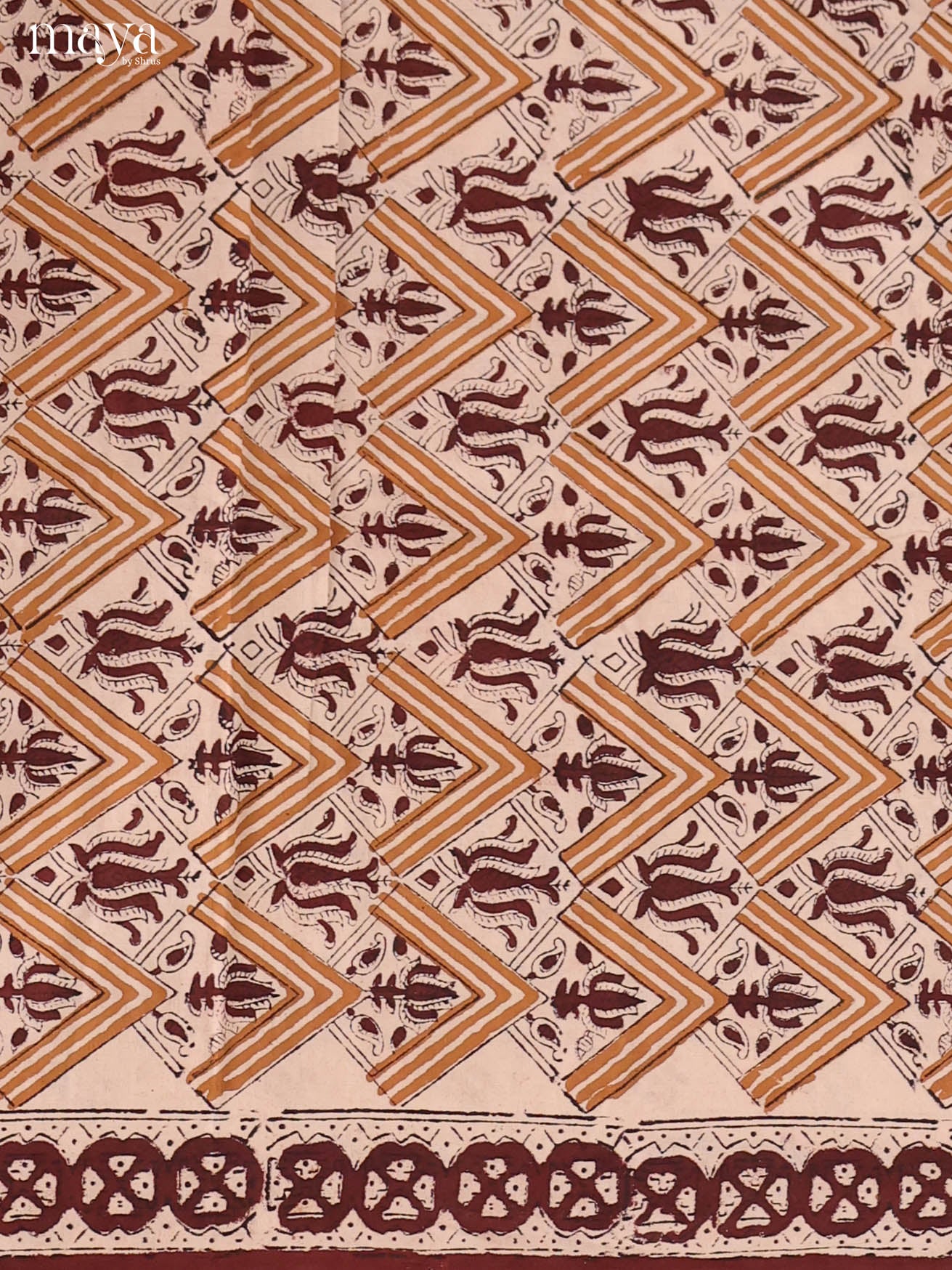 Cream & Brown -Cotton salwar