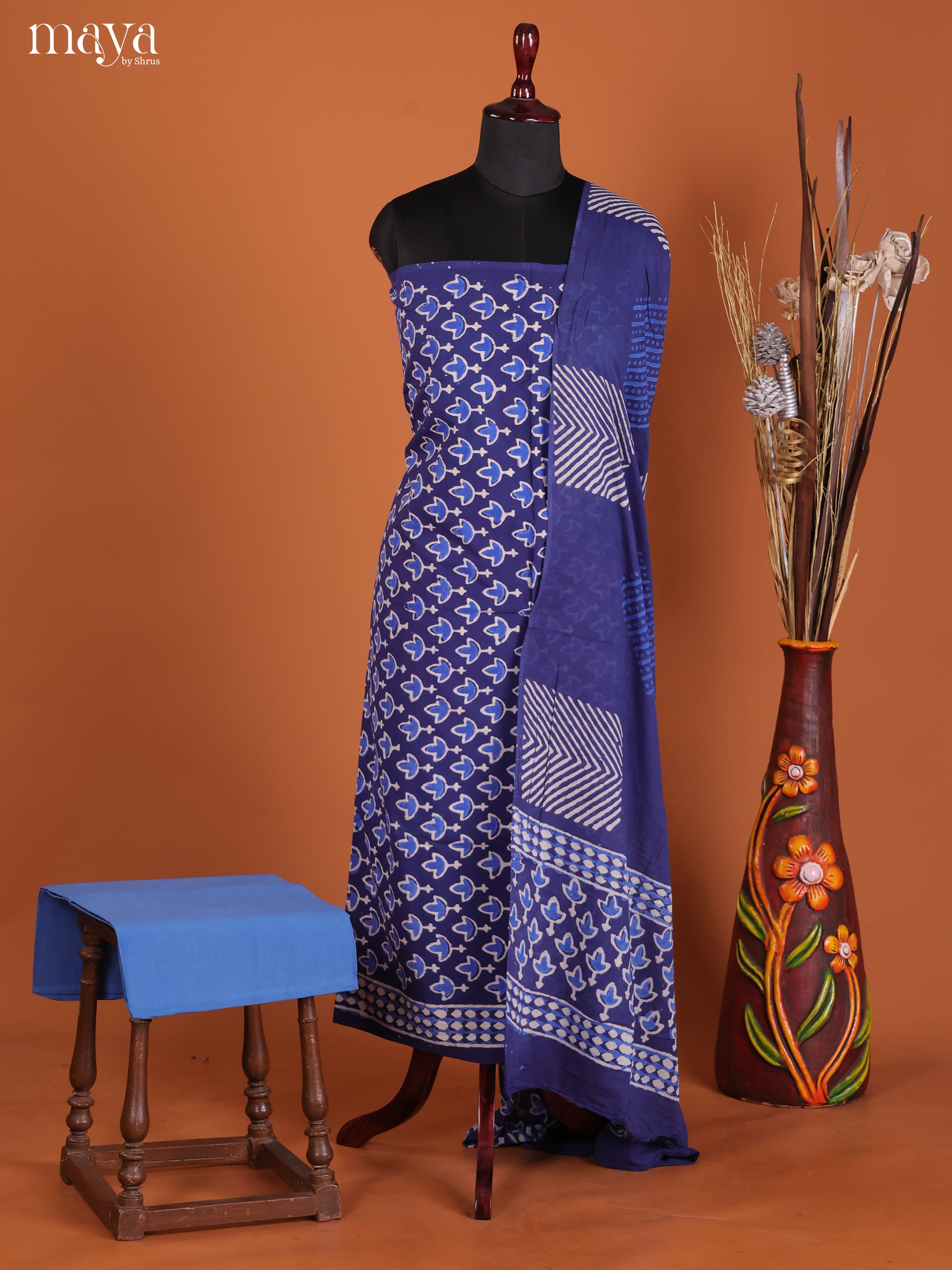 Blue-Cotton salwar
