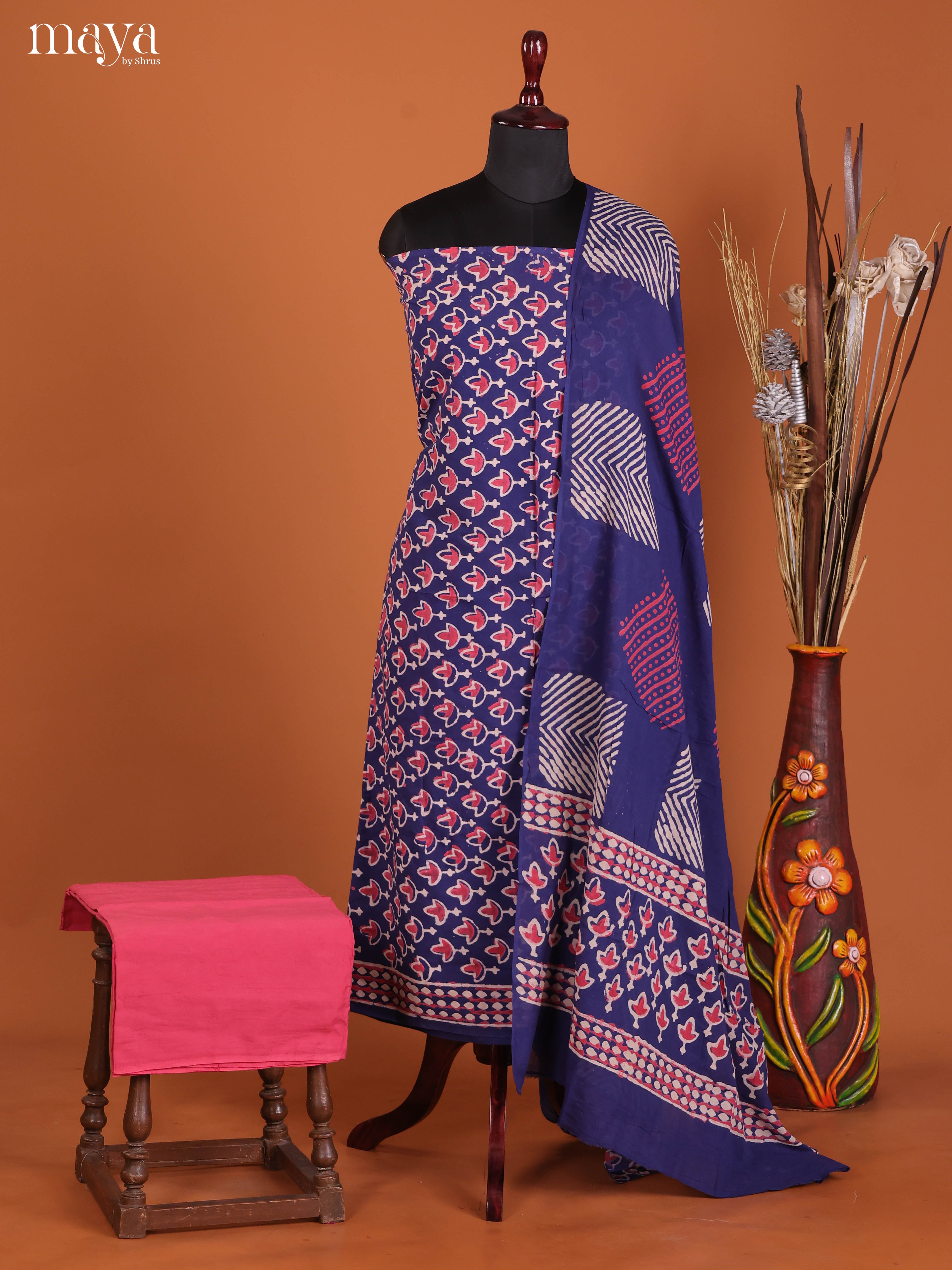 Blue & Pink -Cotton salwar