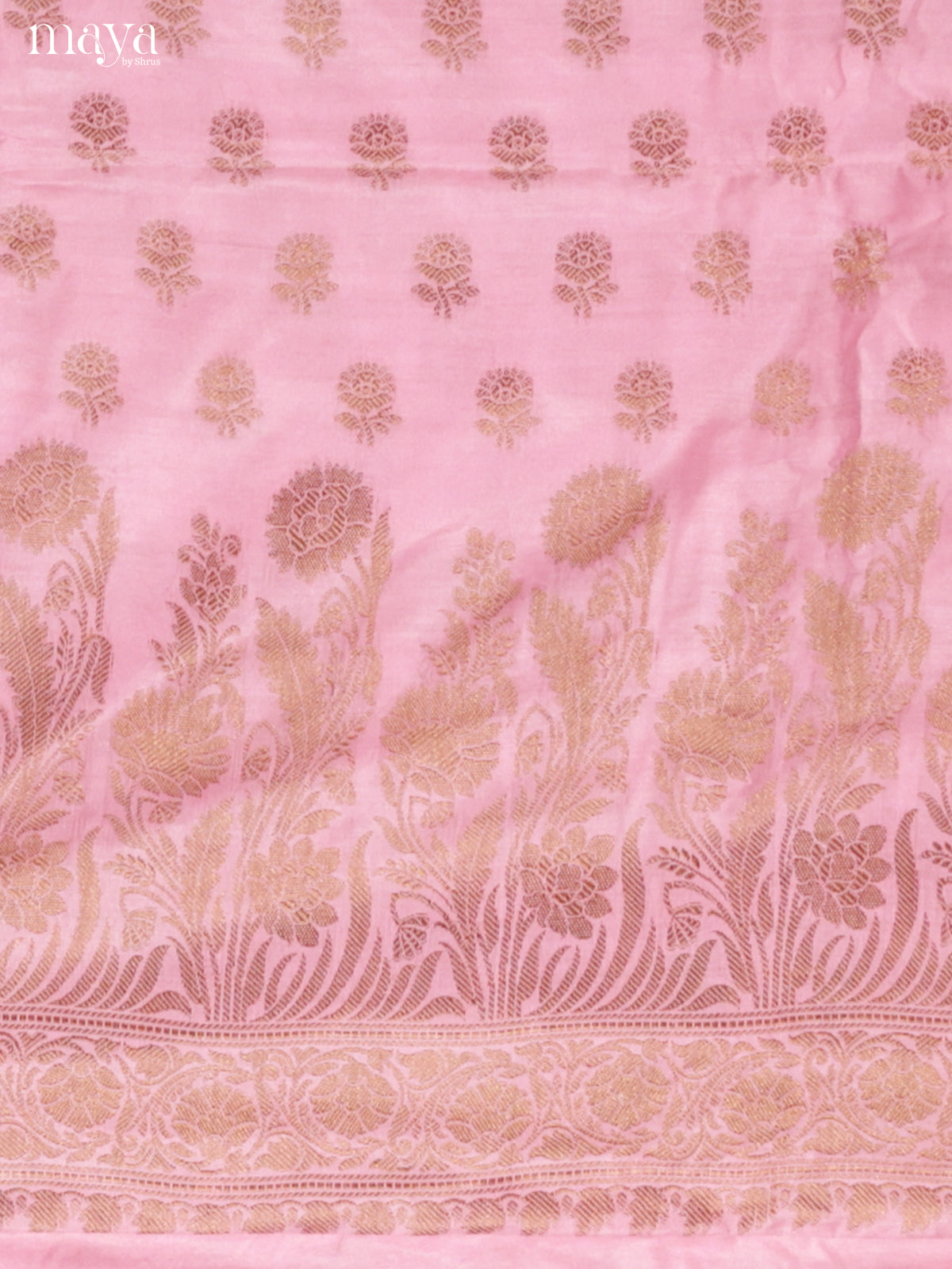 Ethnic Light Pink Semi Tussar Unstitched Salwar Set Material