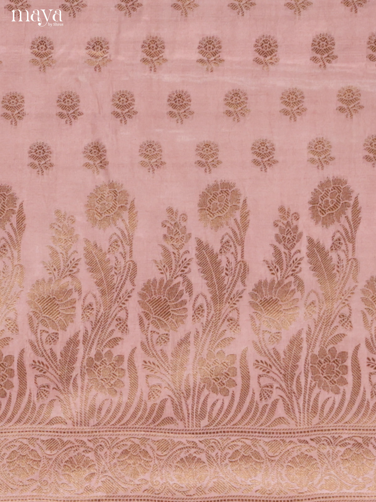 Classy Dusty Brown Semi Tussar Salwar Set Material With Floral Buttas