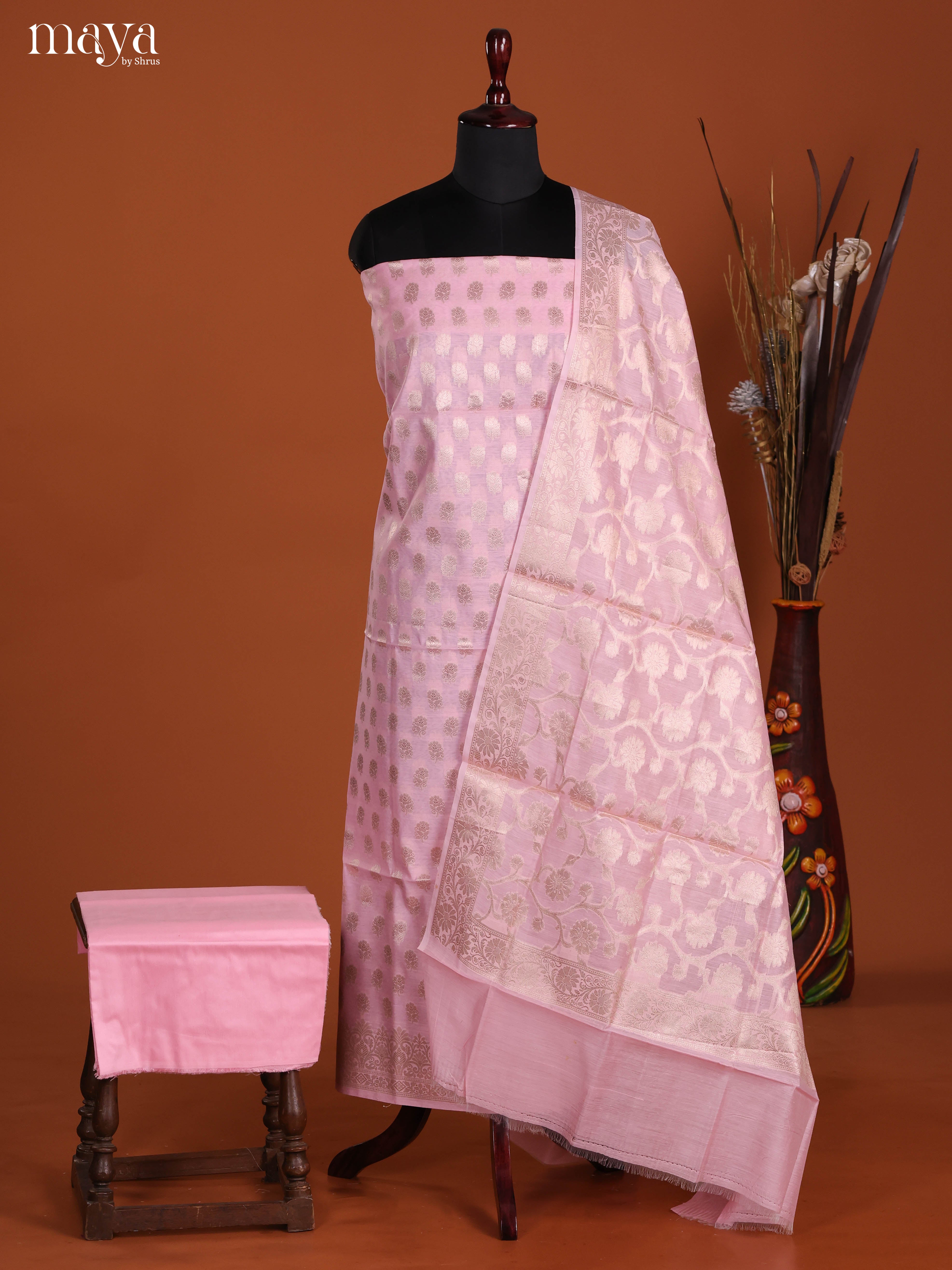 MDJ25084-Semi Tussar Salwar Unstitch