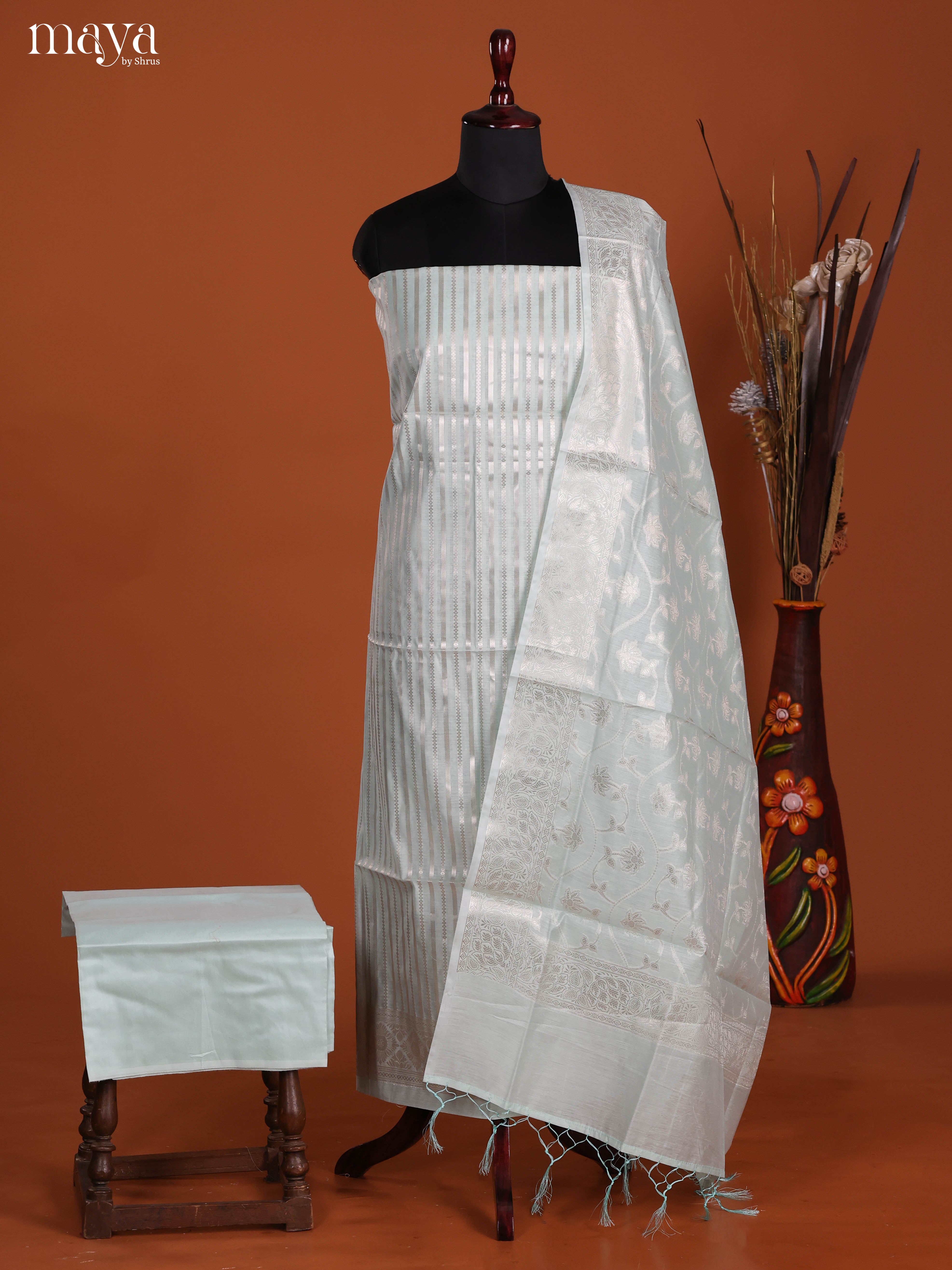 MDJ25106-Semi Tussar Salwar Unstitch