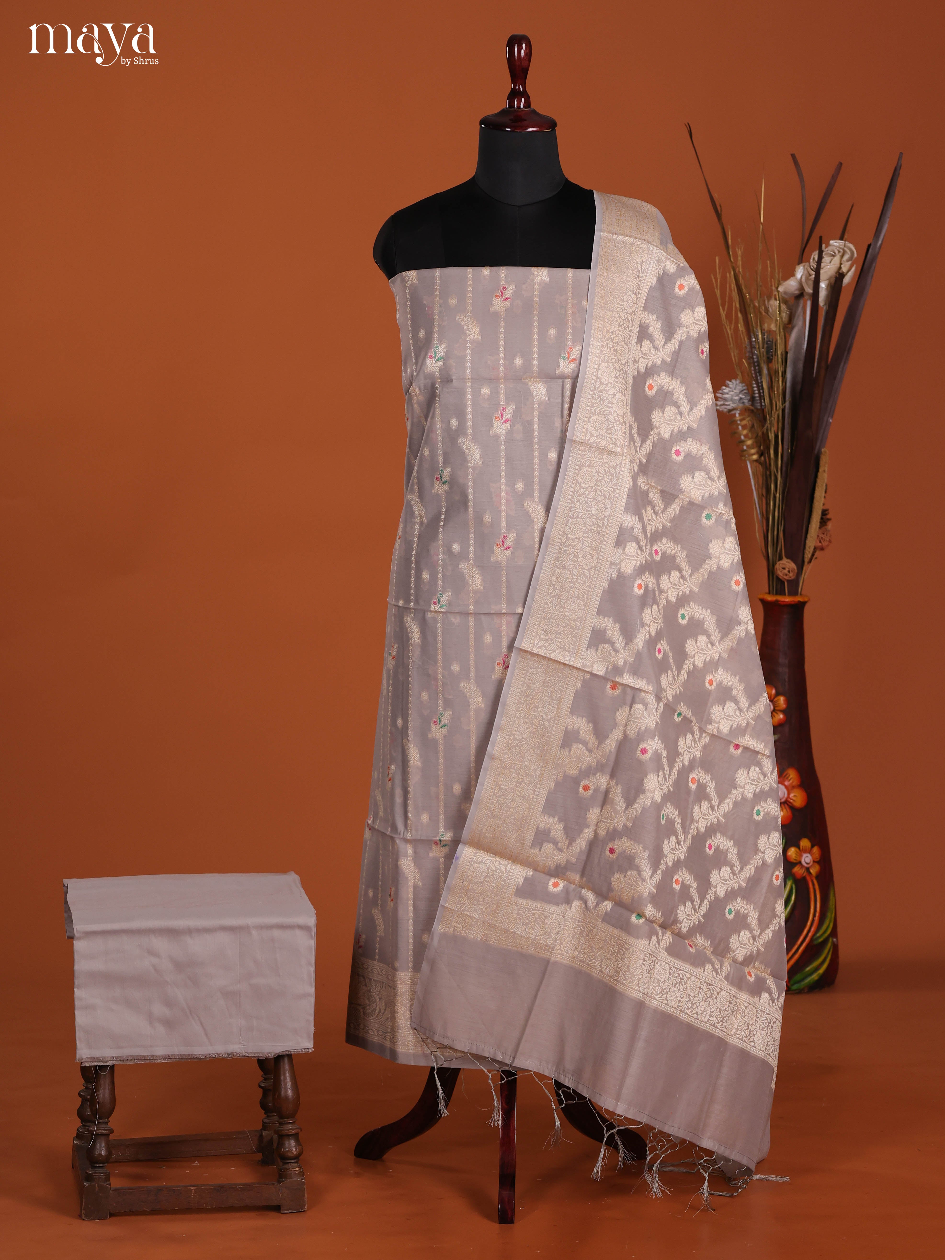 MDJ25110-Semi Tussar Salwar Unstitch