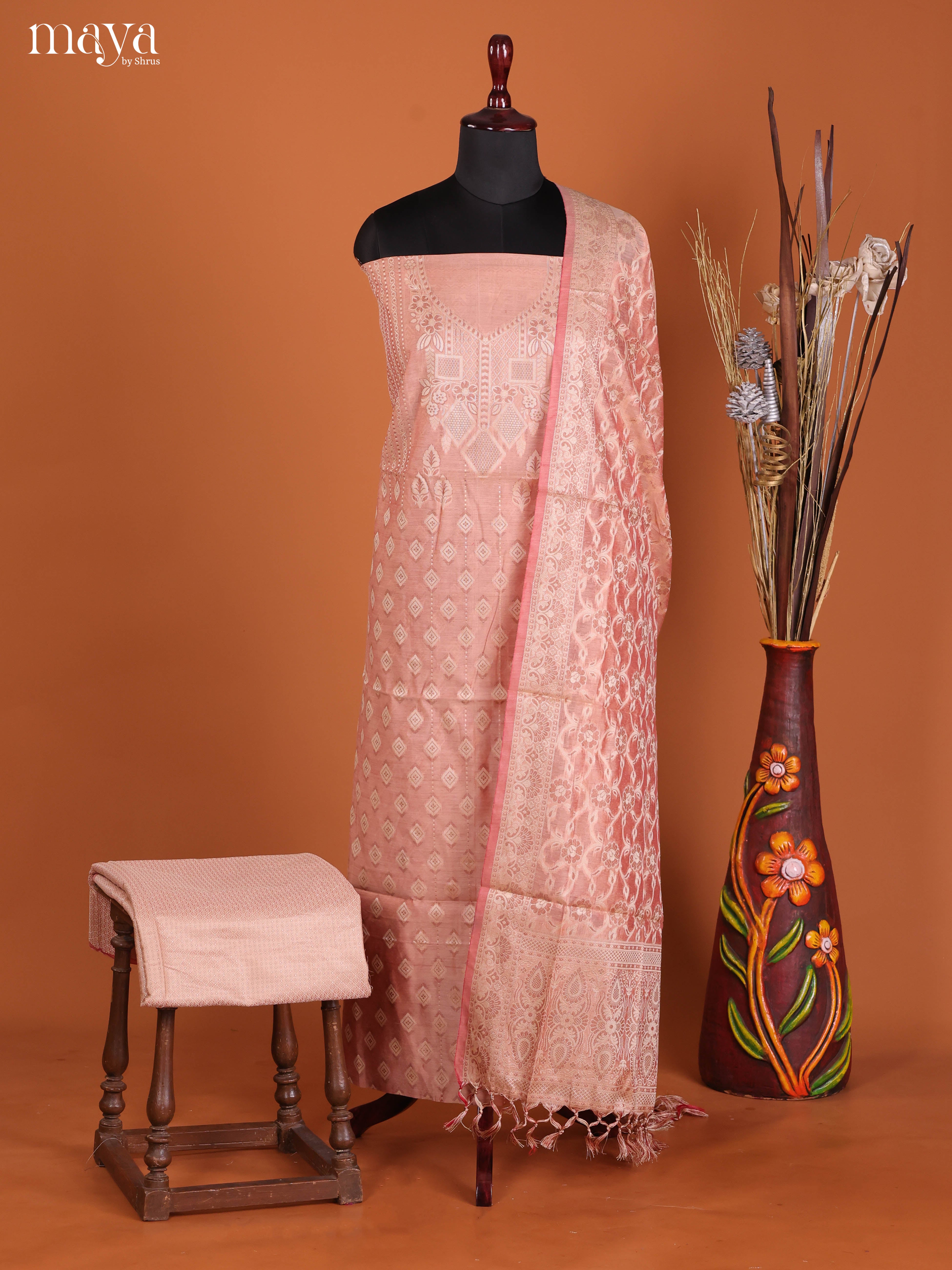 MDJ25118-Semi Tussar Salwar Unstitch