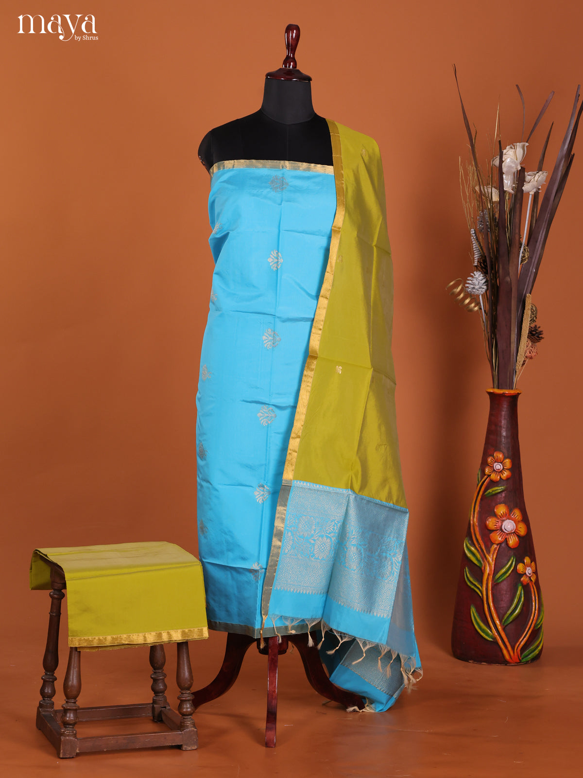 MDK19134-semi softsilk salwar Unstitch