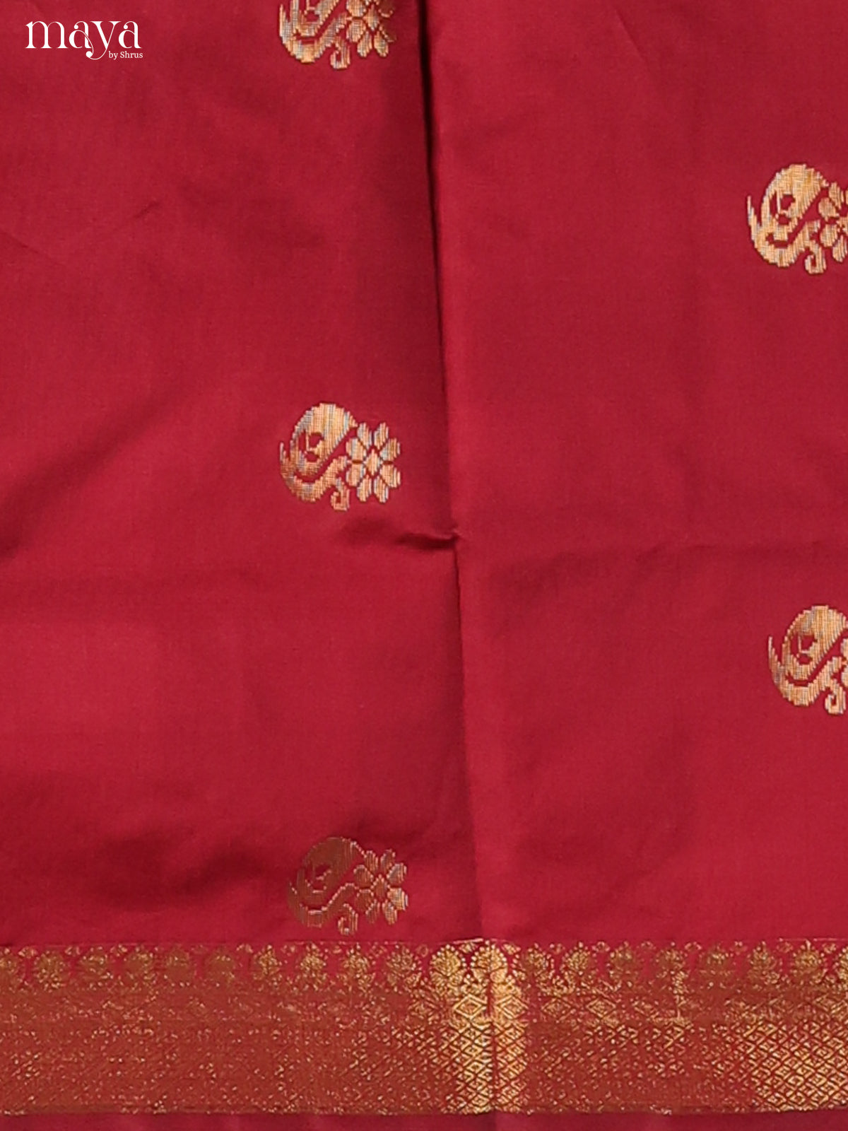 Red & Grey-semi softsilk salwar Unstitch