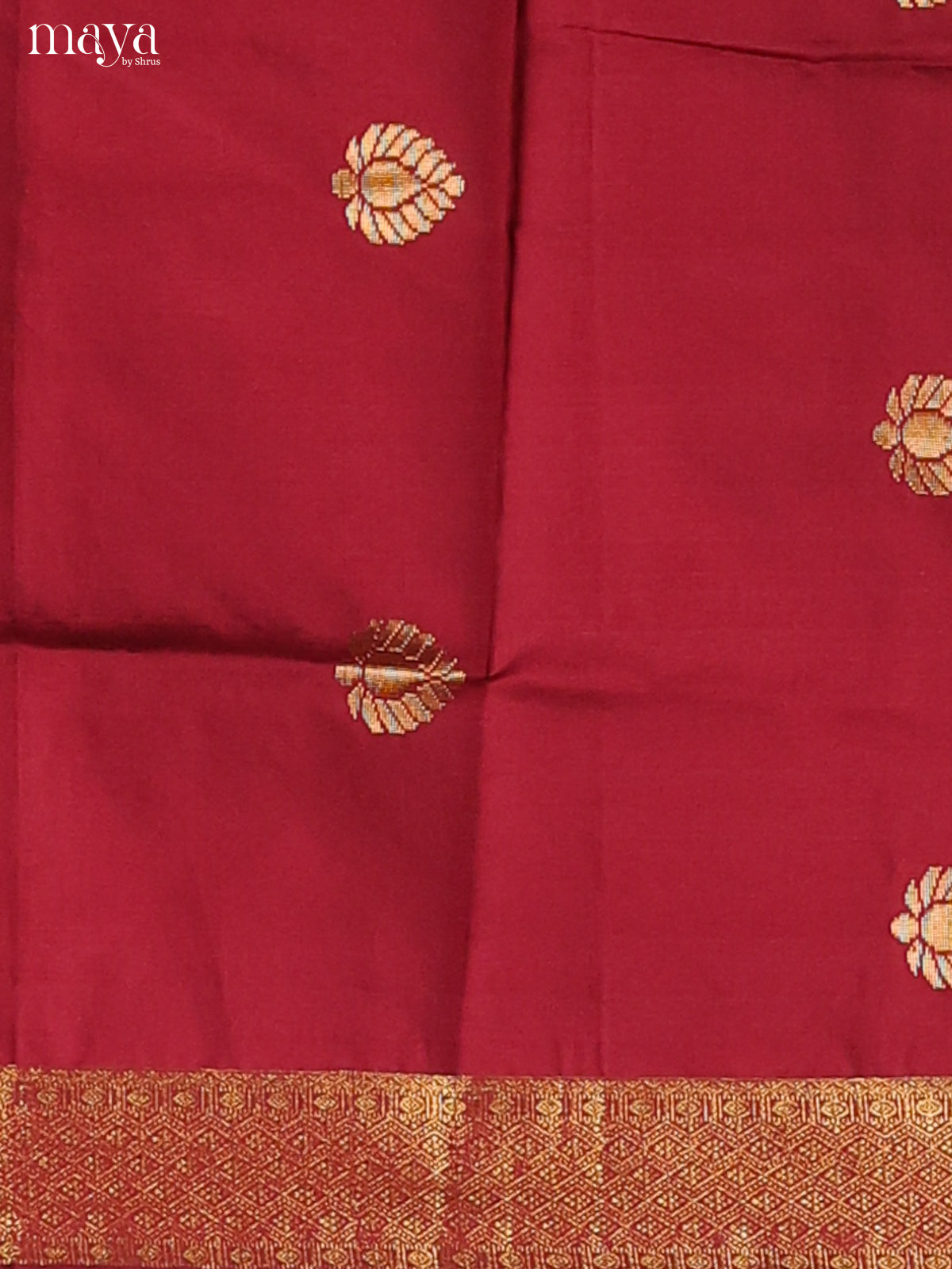 Maroon & Blue - semi softsilk salwar Unstitch