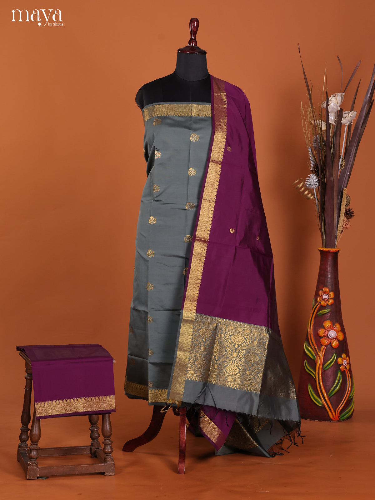 MDK19171-semi softsilk salwar Unstitch