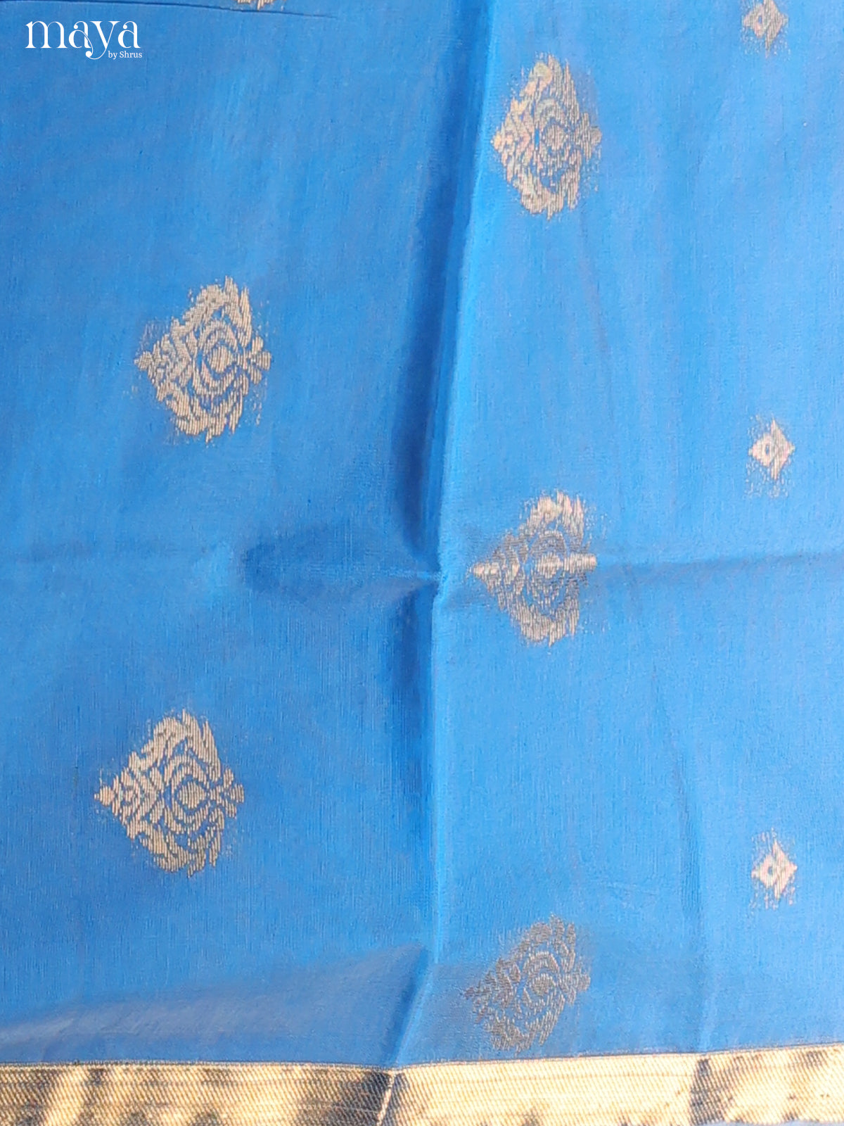 Blue & Yellow -Semi silkcotton salwar unstitch
