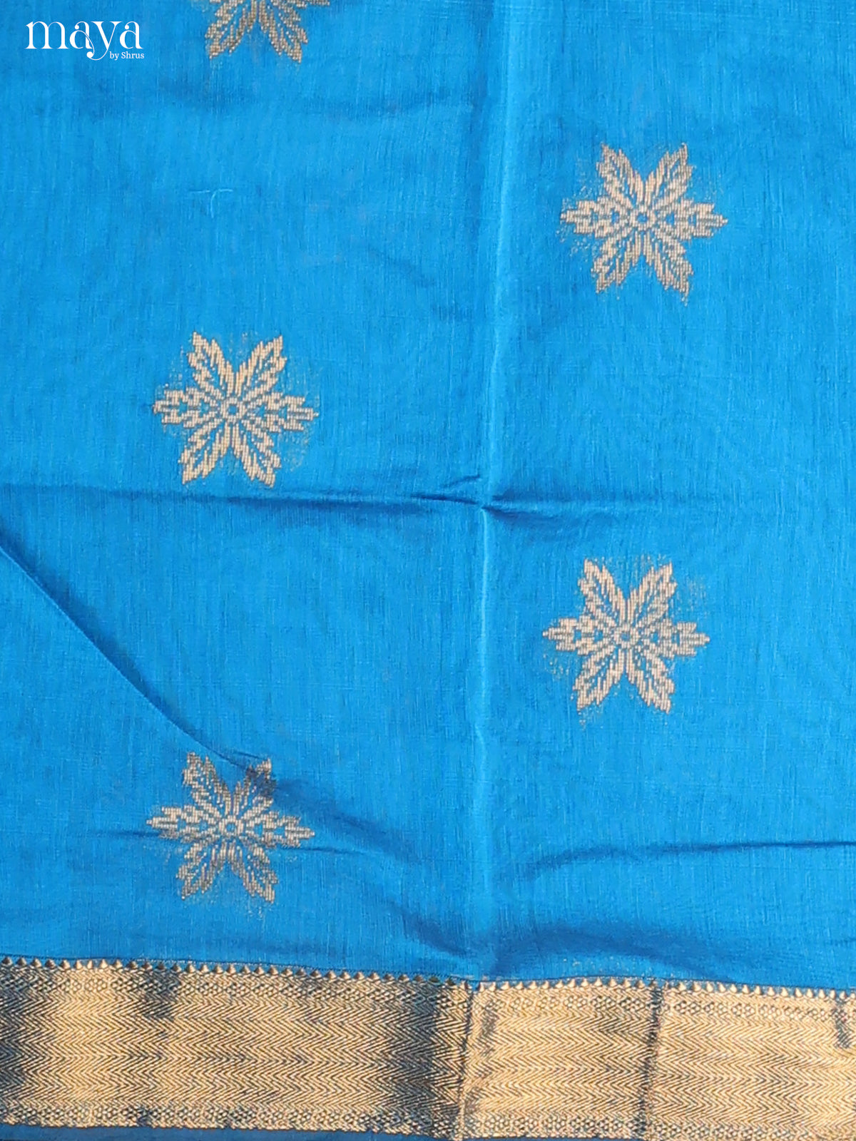 Blue -Semi silkcotton salwar unstitch