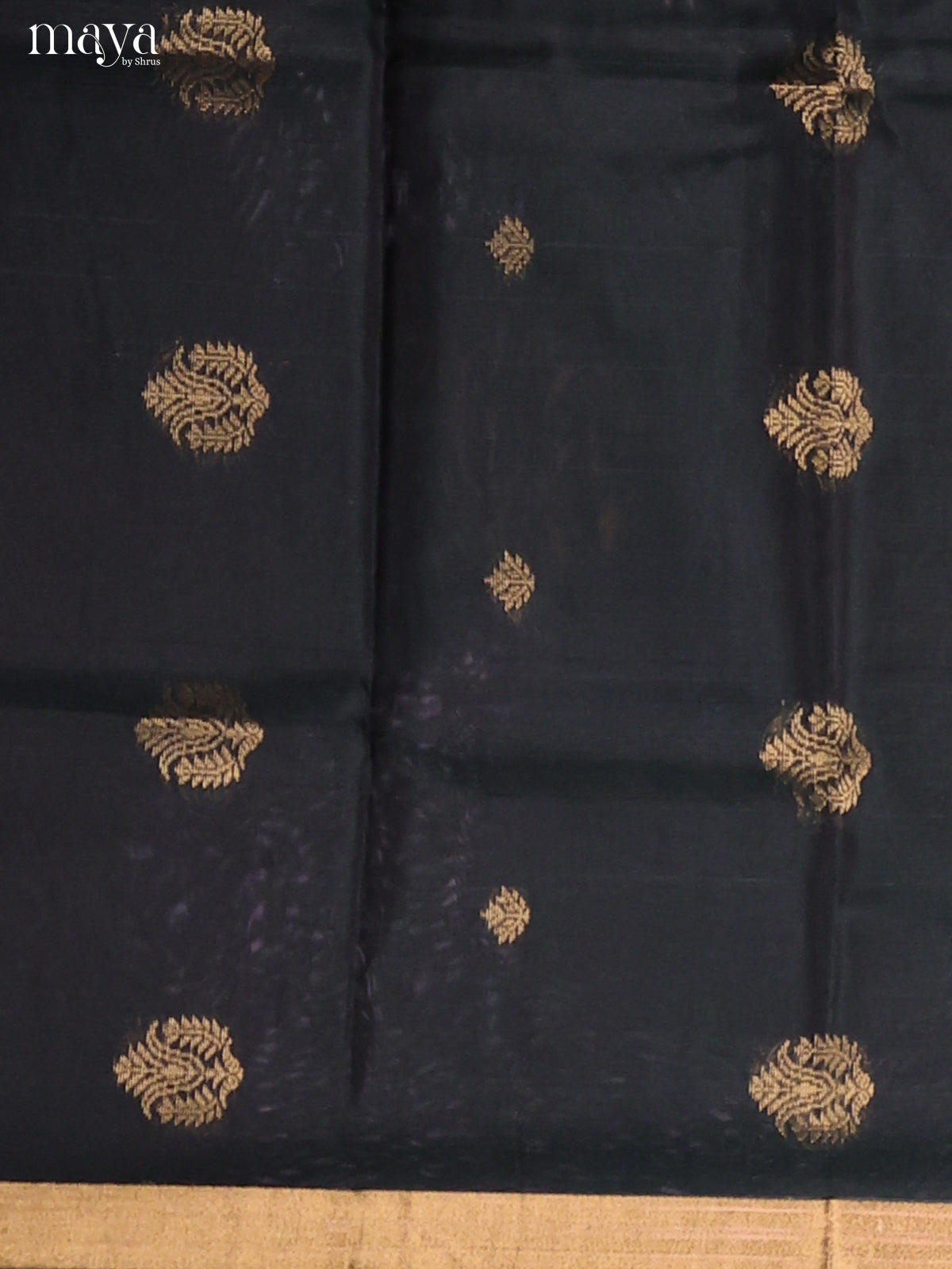 Black & Mustard-Silkcotton salwar Unstitch