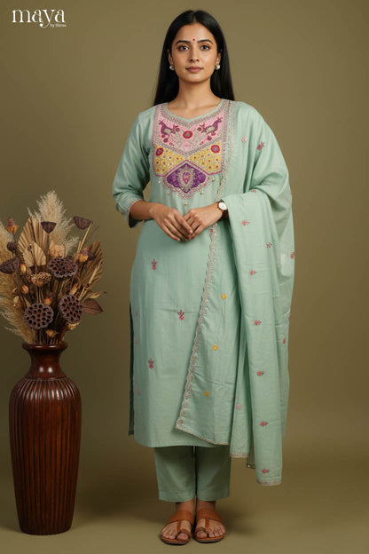 teal Green - Party Wear Readymade 3 Piece Salwar Suit