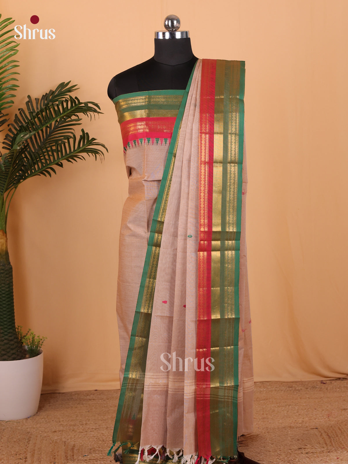 Chettinad Top & Dupatta Combo Grey & Green - MCL18002