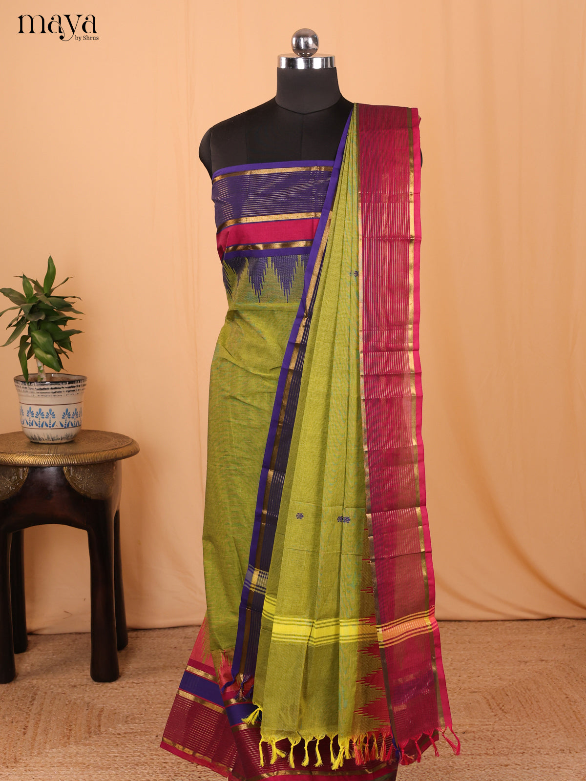 Green & Violet - chettinad top & dupatta combo - MCL18007