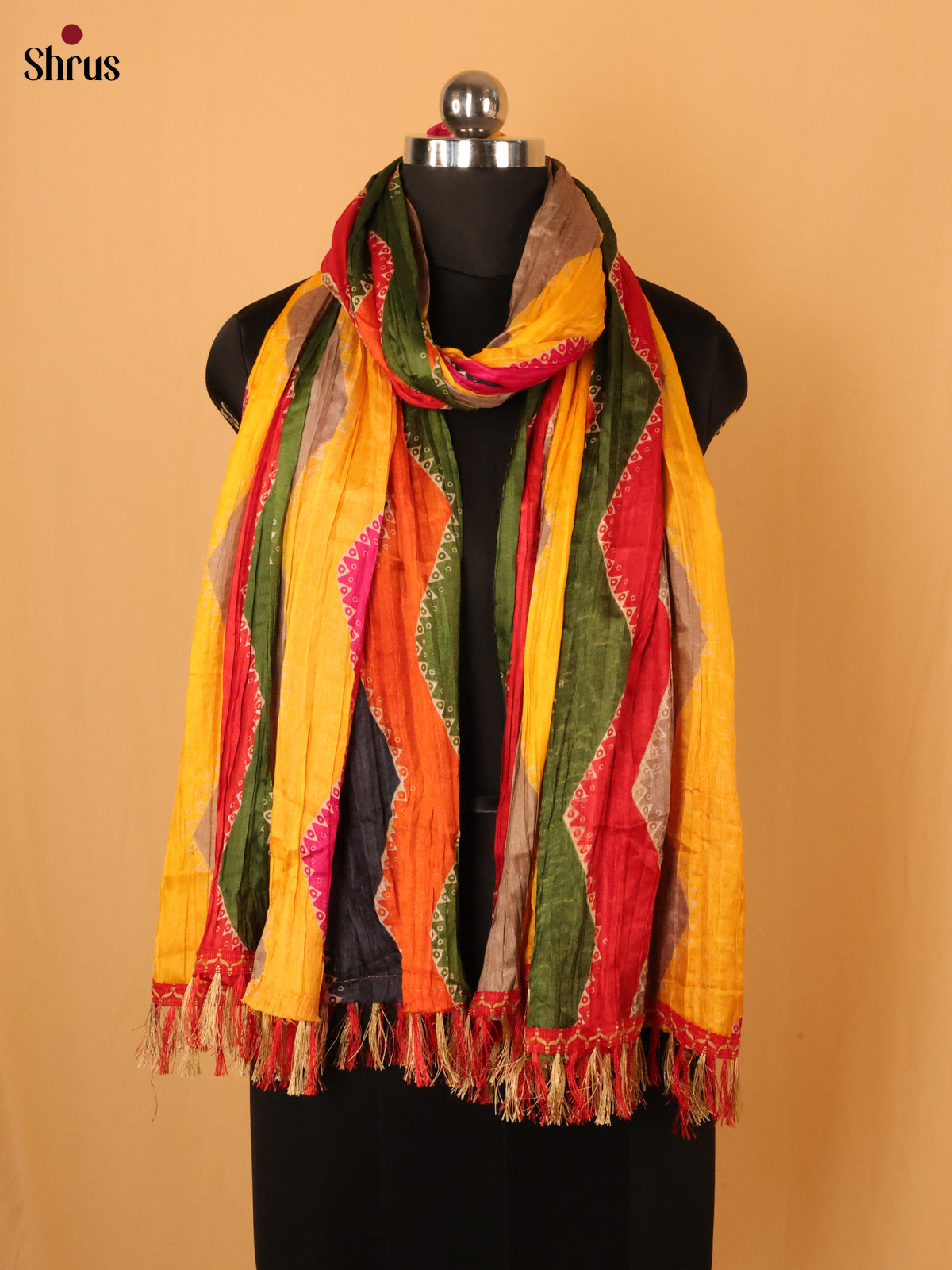 Multi Colour Geometric Cotton Mix Dupatta