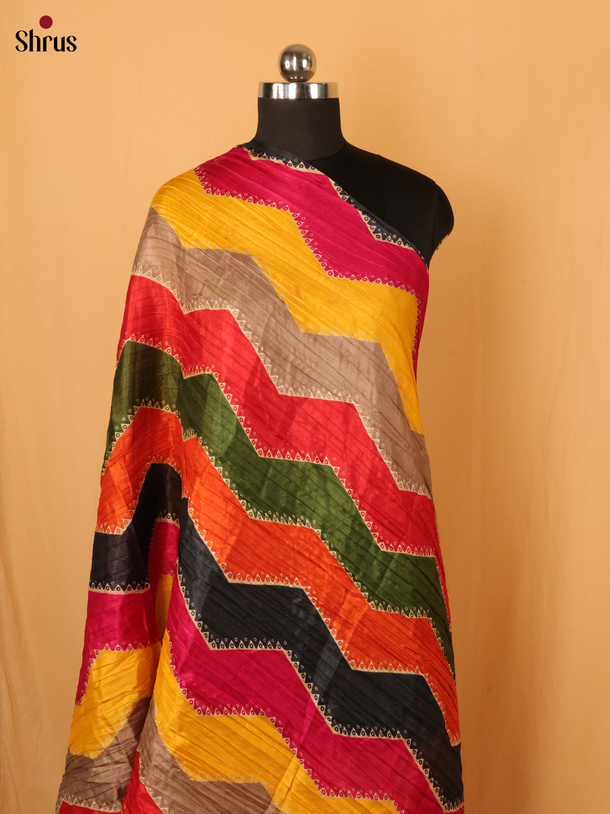 Multi Colour Geometric Cotton Mix Dupatta