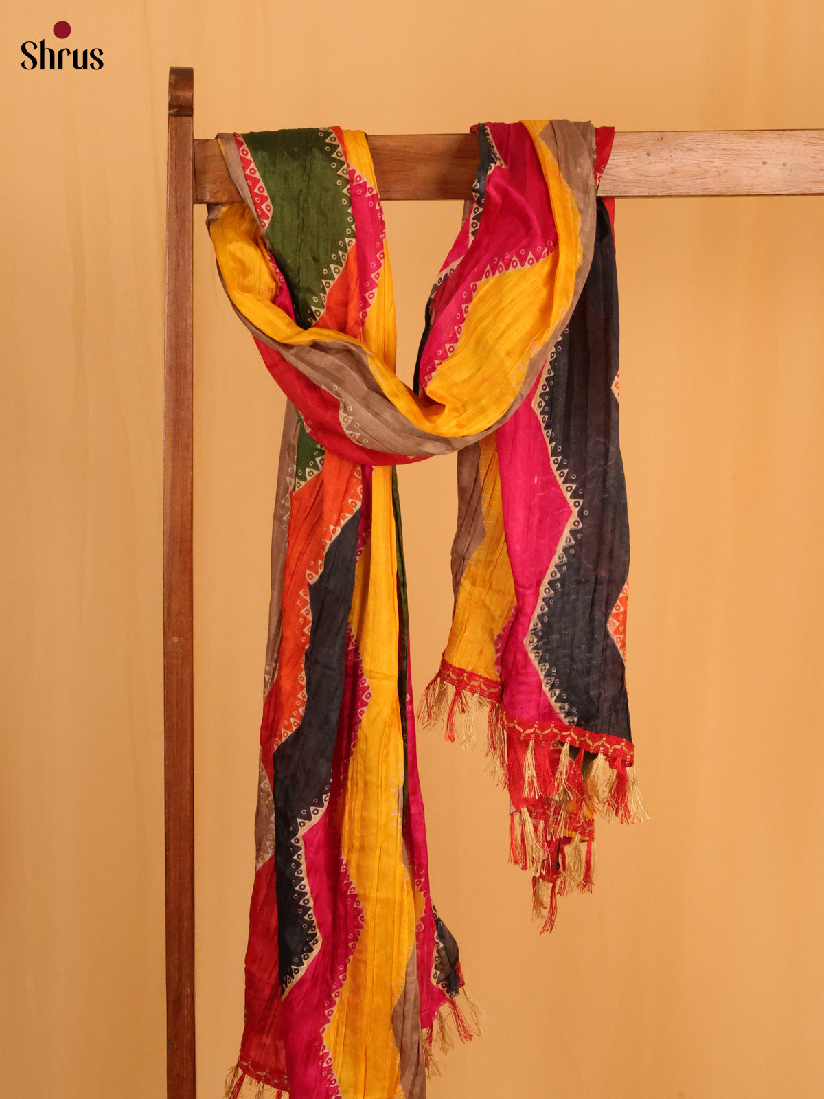 Multi Colour Geometric Cotton Mix Dupatta