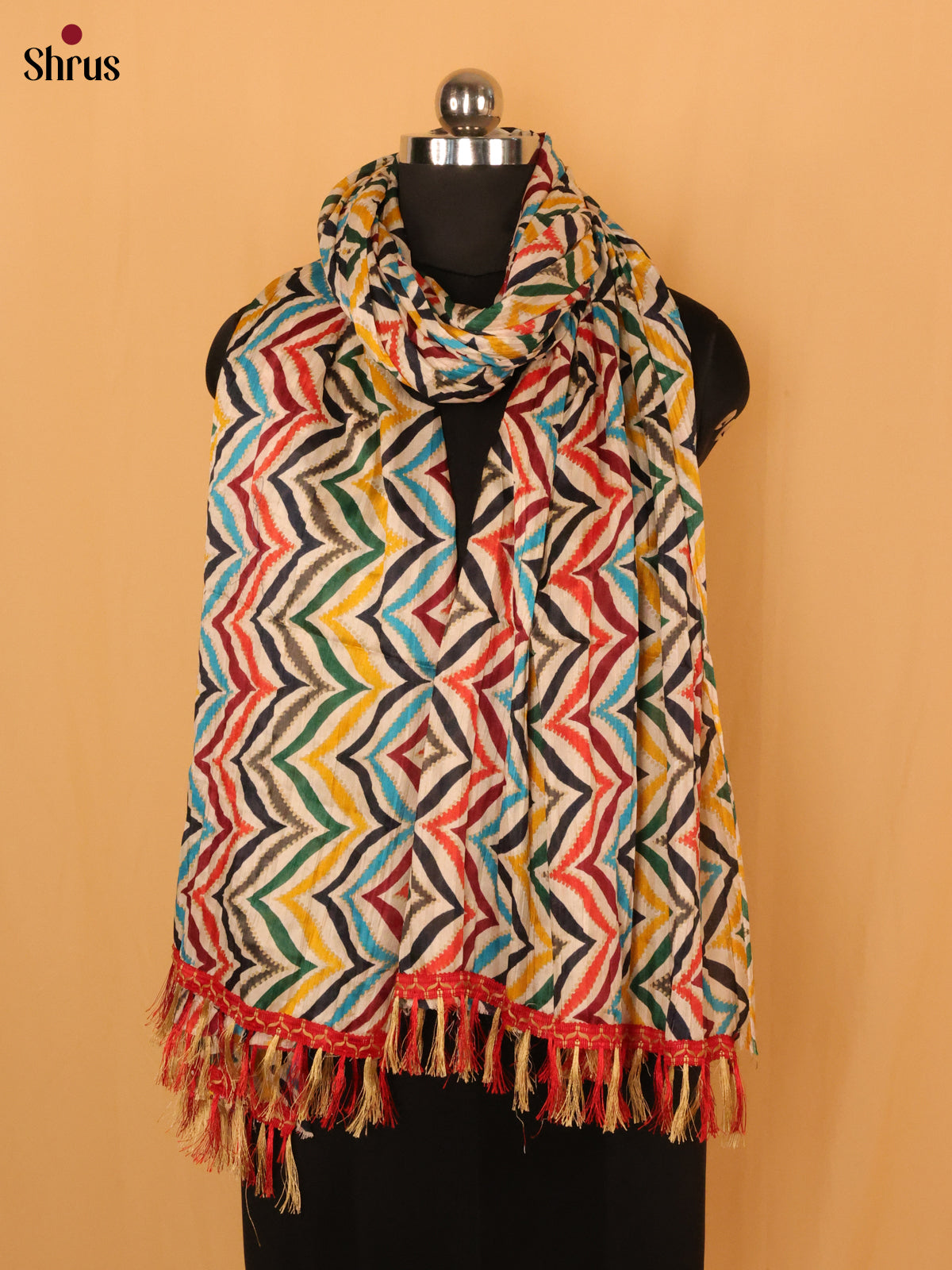 Multi colour Geometric Cotton Mix Dupatta