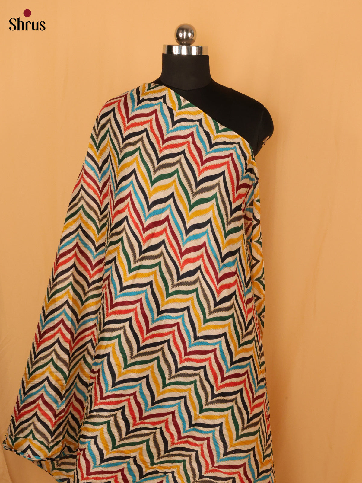 Multi colour Geometric Cotton Mix Dupatta
