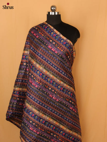 Blue Geometric Cotton Mix Dupatta