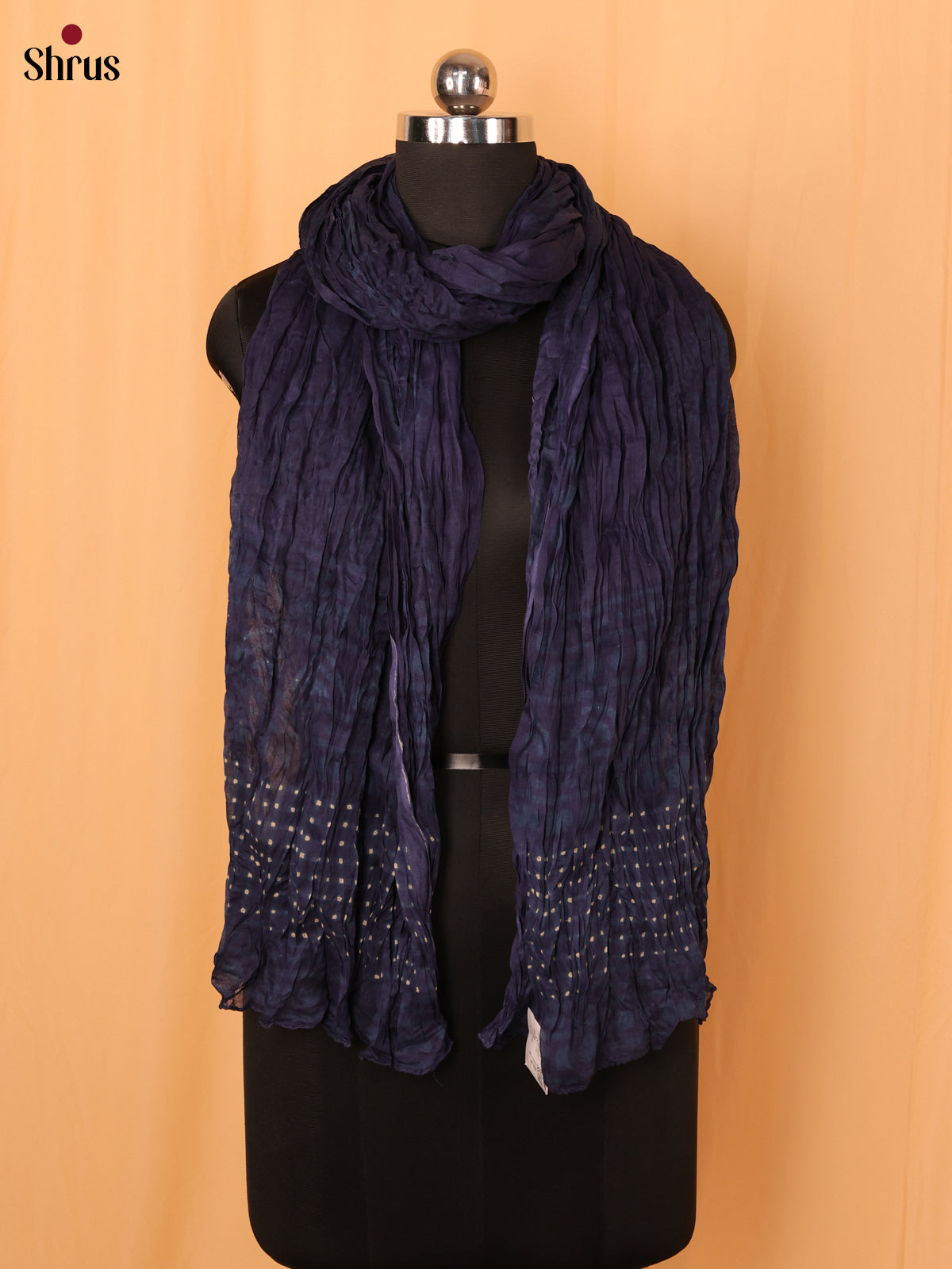Blue Bandhani Cotton Dupatta
