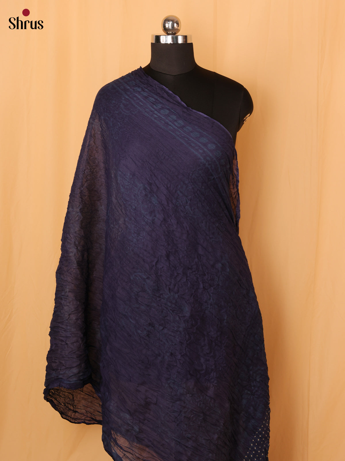 Blue Bandhani Cotton Dupatta