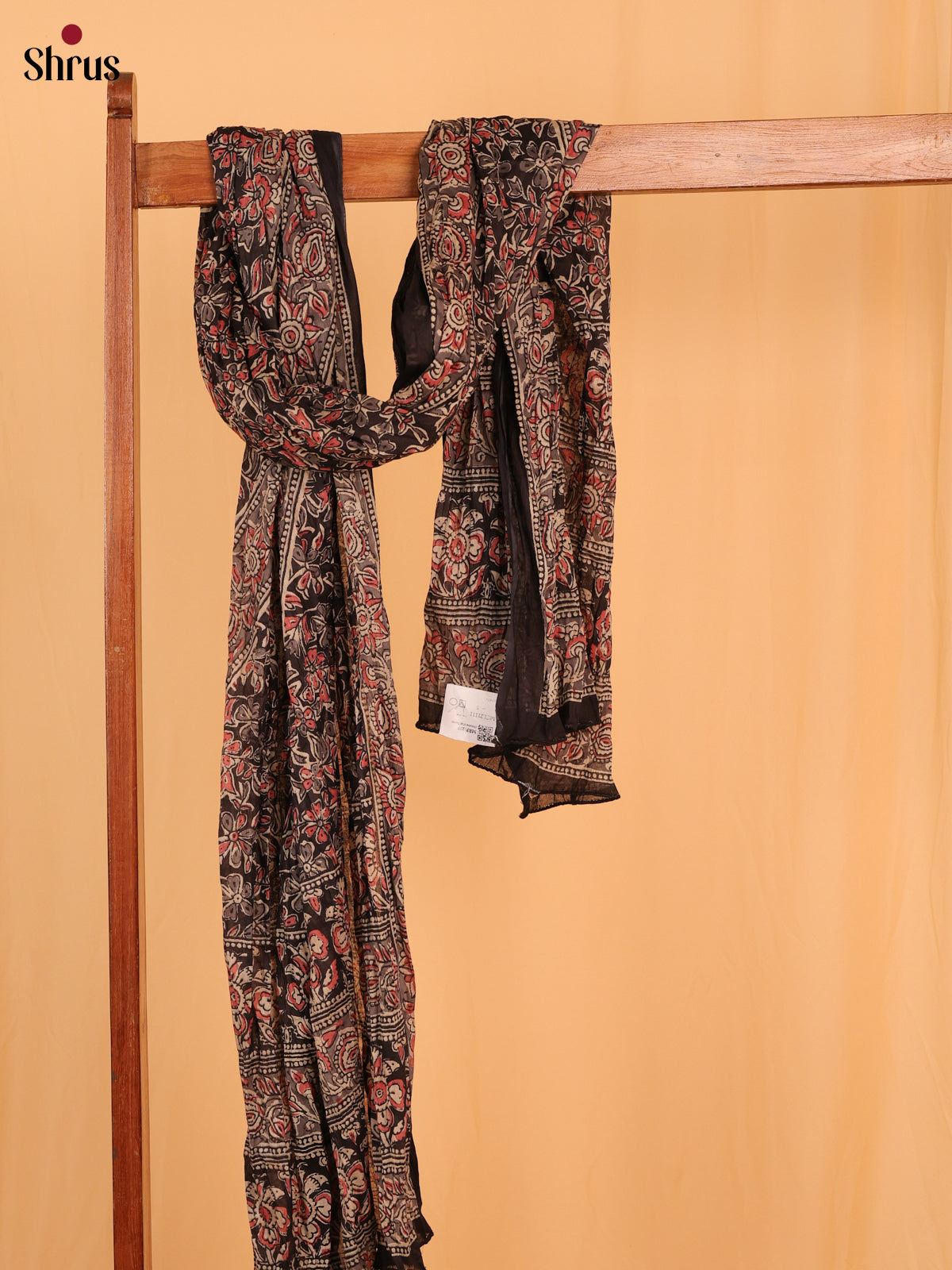 Black Ajrakh Print Cotton Dupatta