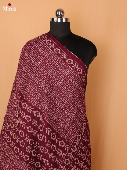 Magenta Floral Print Cotton Dupatta
