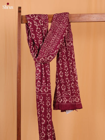 Magenta Floral Print Cotton Dupatta
