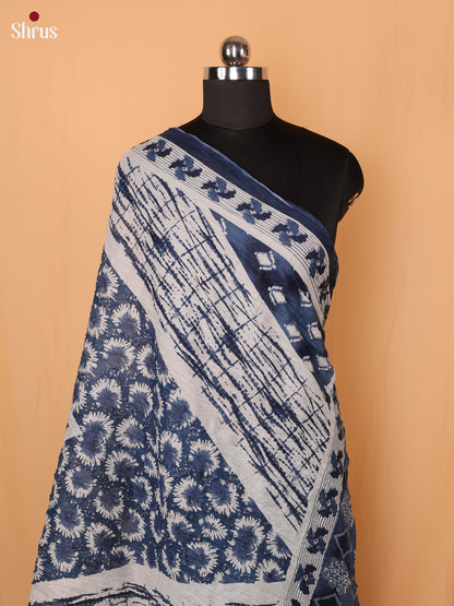 Black Floral Print Cotton Dupatta